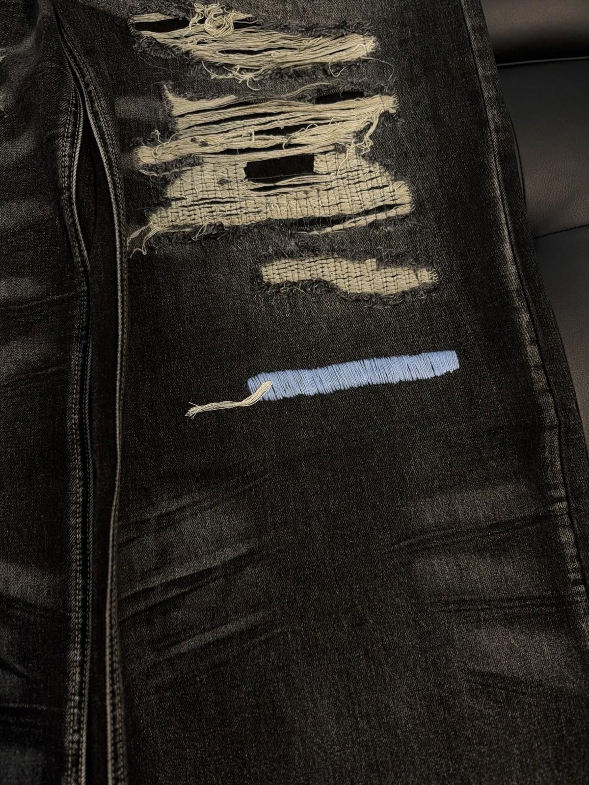 Vale Valley Baggy Denim Black Jeans Size 38 (NEW) Authentic Pants Size US 38 / EU 54 - 8 Thumbnail