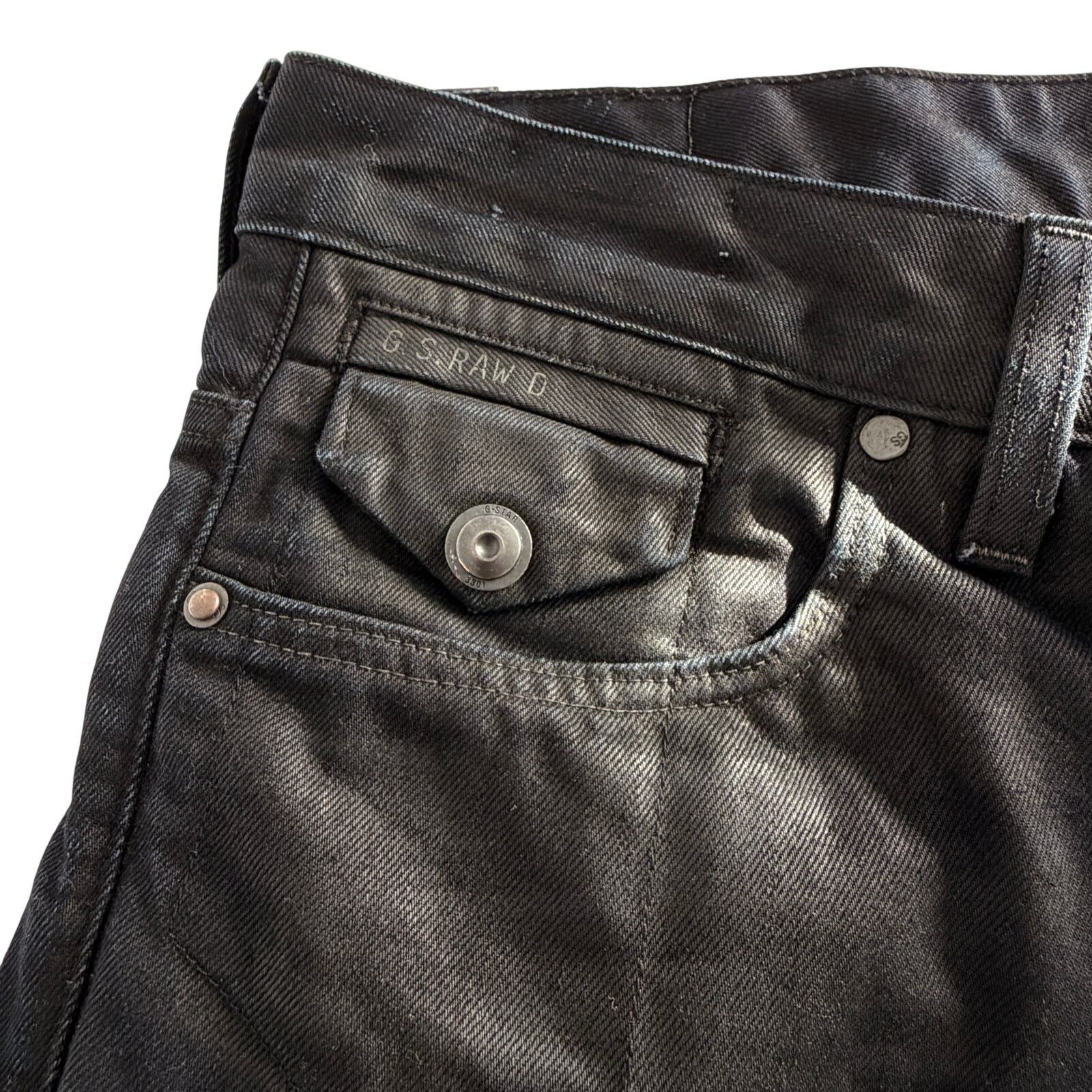 G-Star GStar GS01 Morris Low Straight Raw Denim Black Jeans 36x32 Size US 36 / EU 52 - 5 Thumbnail