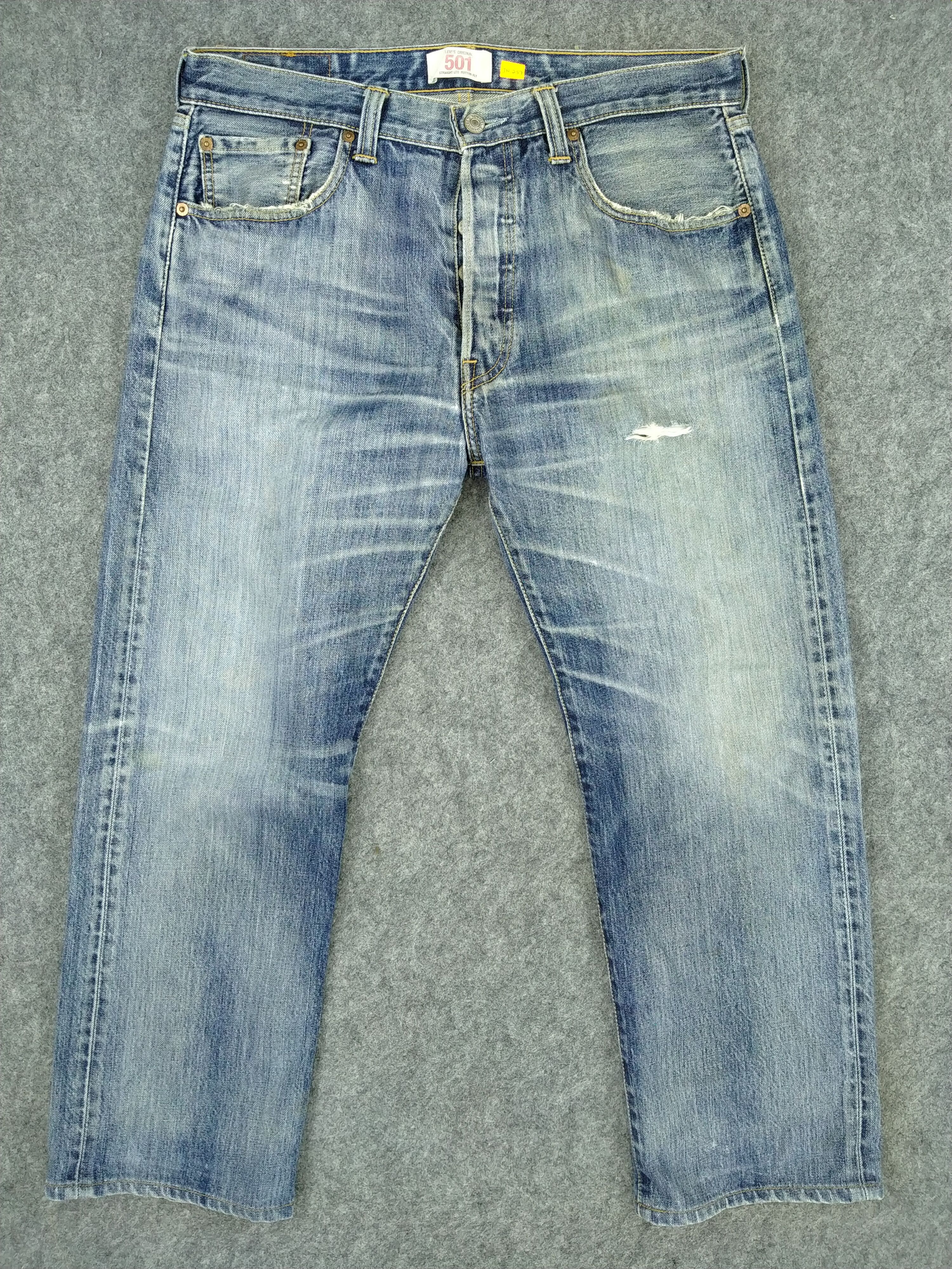 Japanese Brand Blue Distressed Vintage Levi's 501 34x26.5 Denim -JN257 Size US 34 / EU 50 - 1 Thumbnail
