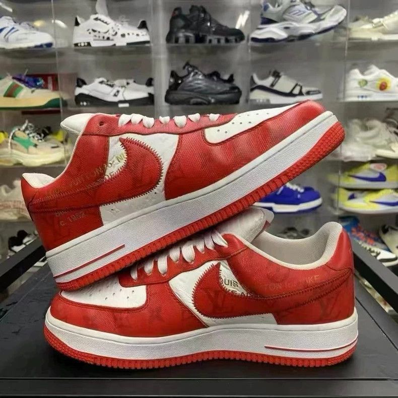 Louis Vuitton red and white lowtop sneakers-2508 Size US 8 / EU 41 - 3 Thumbnail