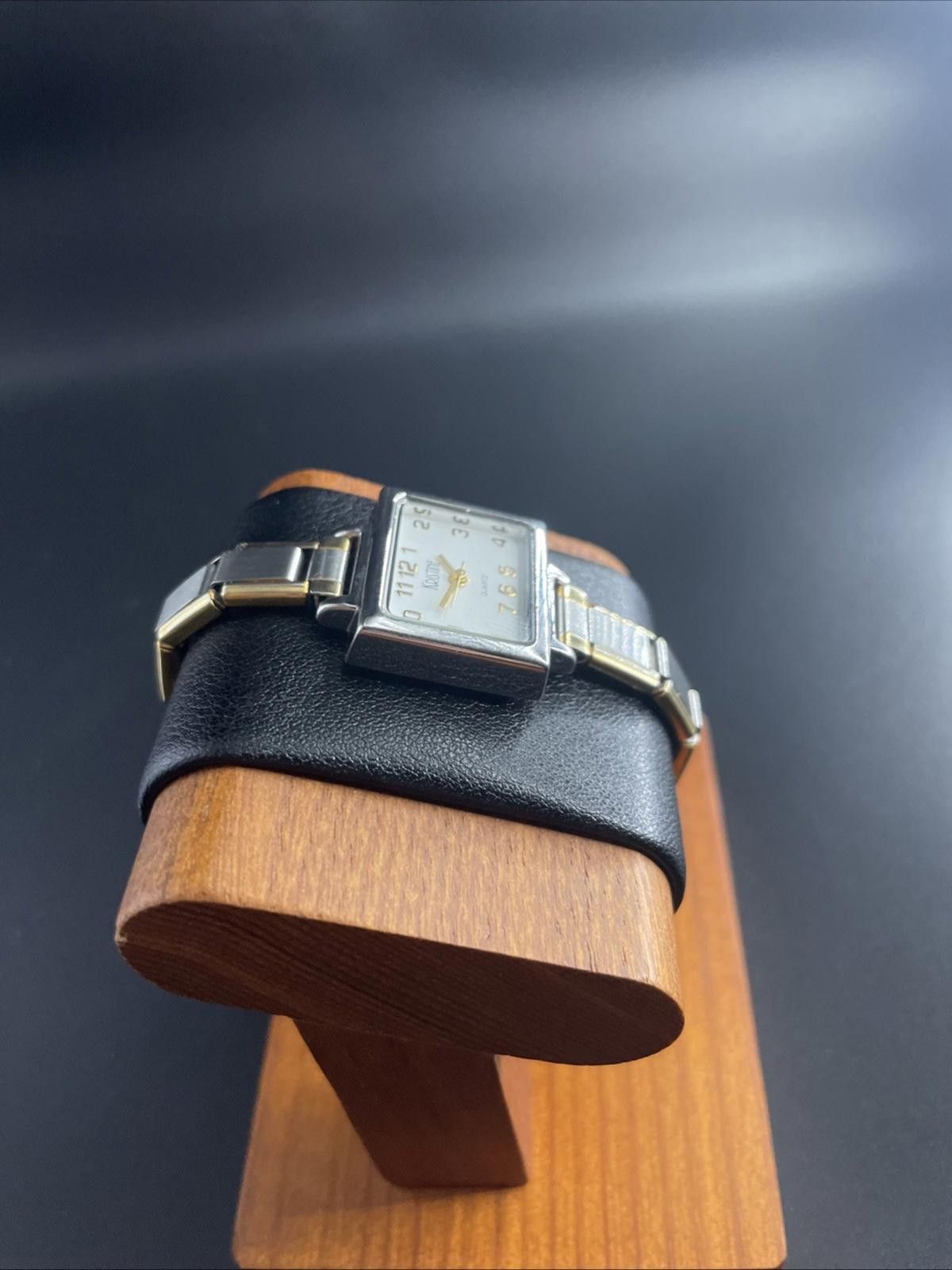 Designer Kristine Silver Tone Gold Accented Quartz Watch & New Batt Size ONE SIZE - 5 Thumbnail