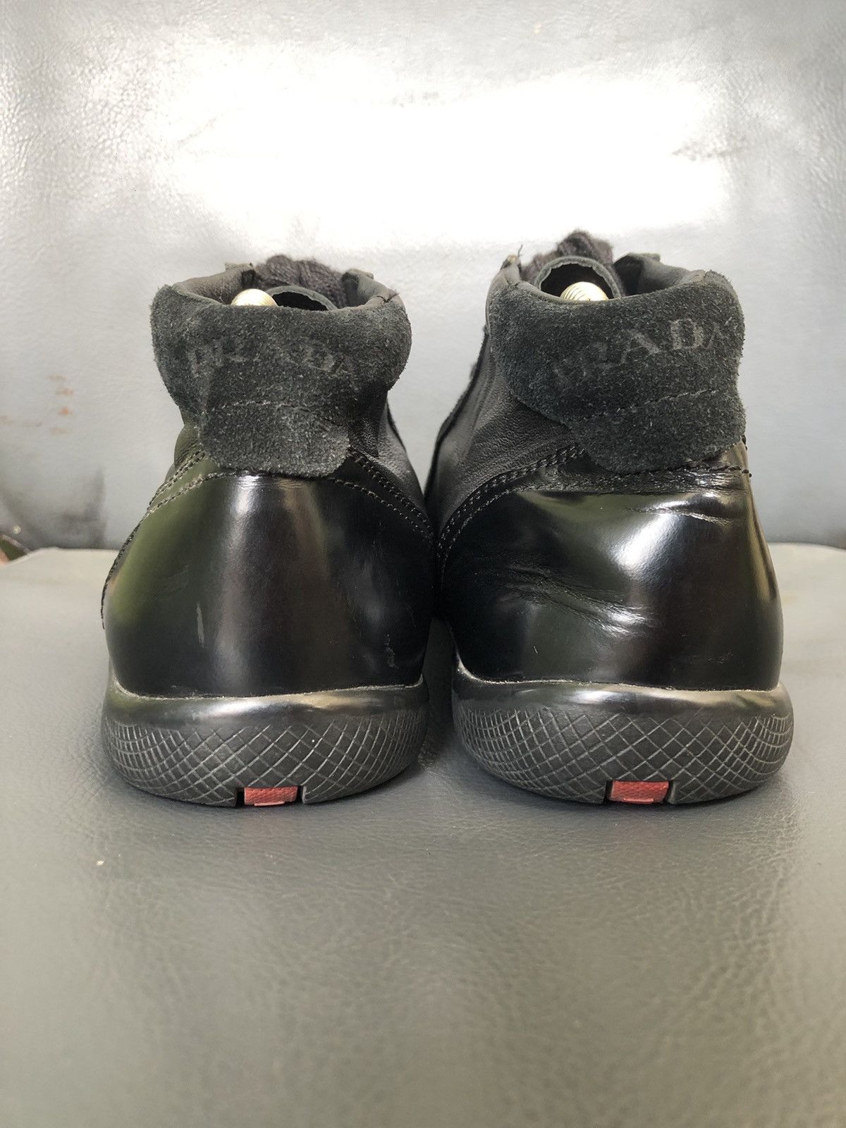 Prada Prada Blavk Calfskin Leather Men’s Sneakers Size 8.5 Size US 8.5 / EU 41-42 - 13 Thumbnail