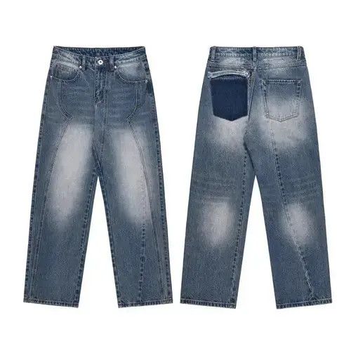 Jean Jeans straight legs casual denim trousers loose fit wide leg Size US 30 / EU 46 - 4 Thumbnail