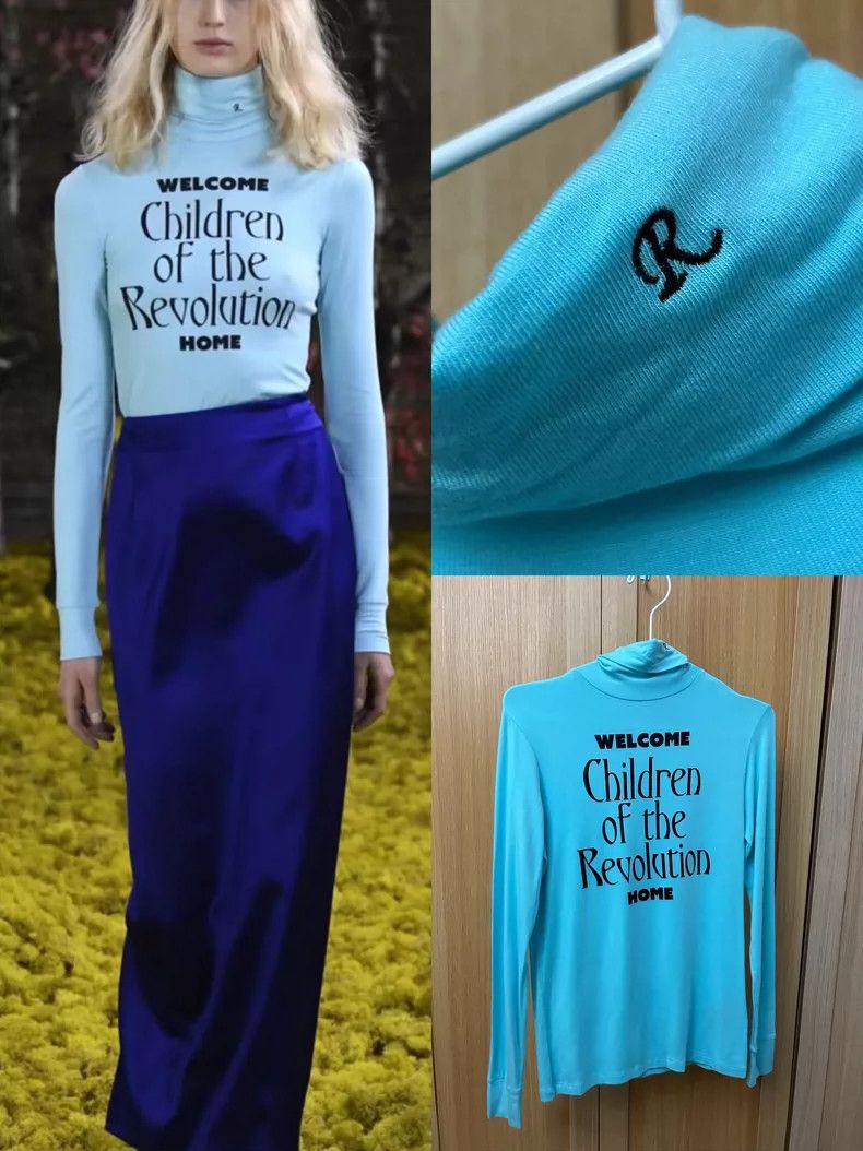 Raf Simons Raf simons Blue T-shirt with high collar Size US XS / EU 42 / 0 - 1 Thumbnail