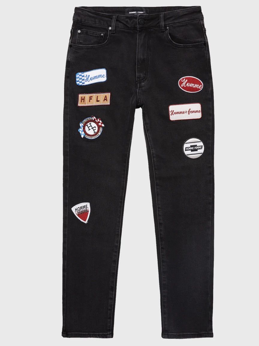 Homme + Femme La PATCHWORK DENIM PANT BLACK HOMME + FEMME Size US 34 / EU 50 - 1 Thumbnail