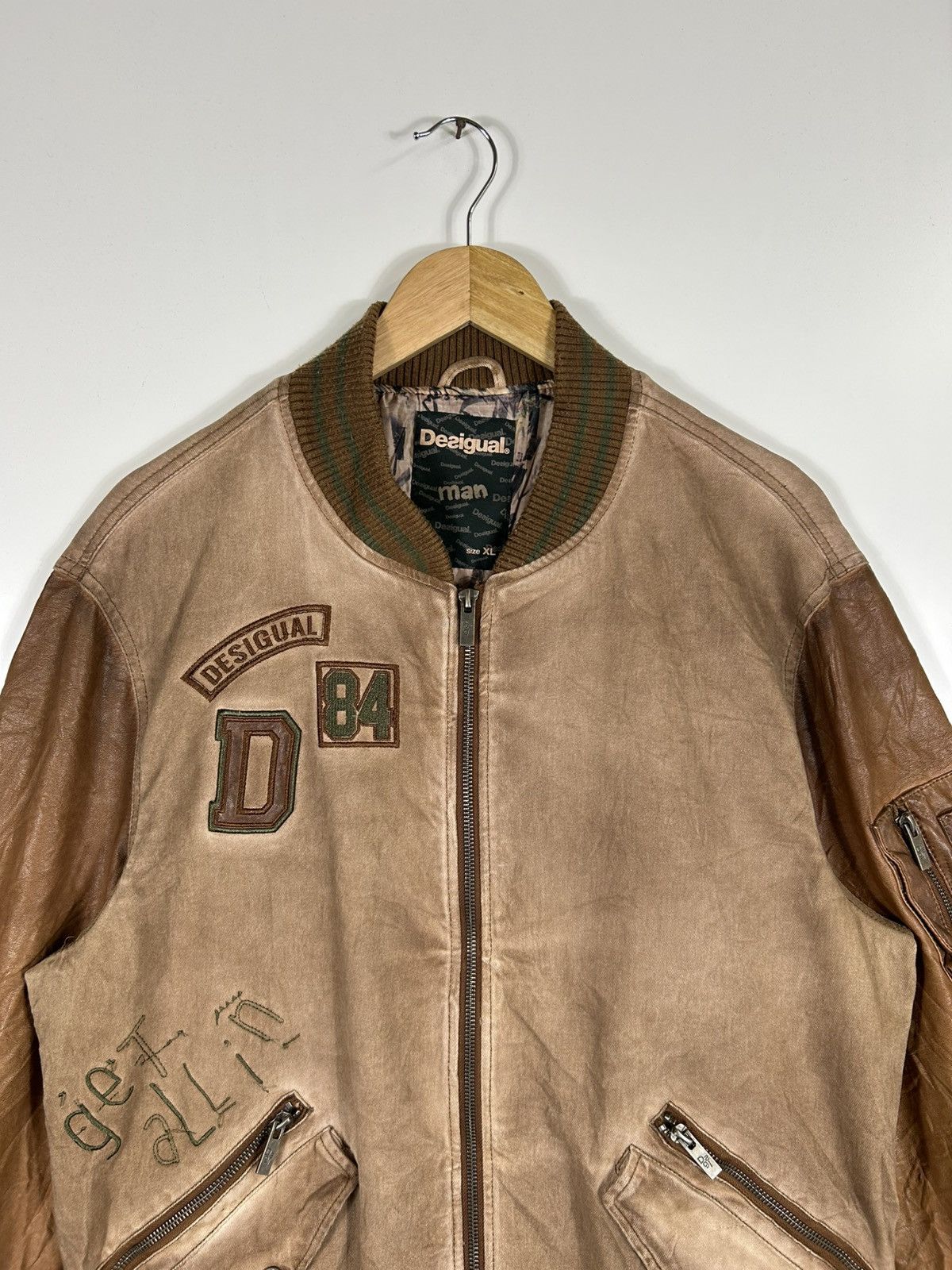 Desigual × Vintage ⚡️Y2K Desigual Man Zipper Bomber Jacket Size US XL / EU 56 / 4 - 4 Thumbnail