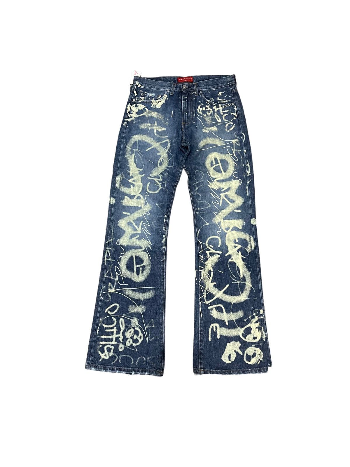 Japanese Brand Rare ! Vintage Acquaverde Traditional Flared Denim Jeans Size US 28 / EU 44 - 1 Thumbnail