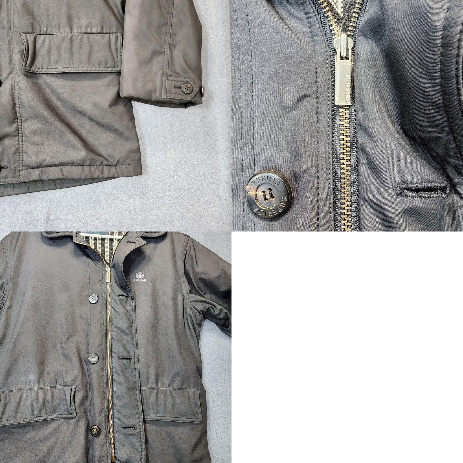 Vintage Superior Golf Mens Coat Jacket Black Lined Zip Pockets Windbreaker Outdoors Classic M L Regular Size US L / EU 52-54 / 3 - 9 Thumbnail
