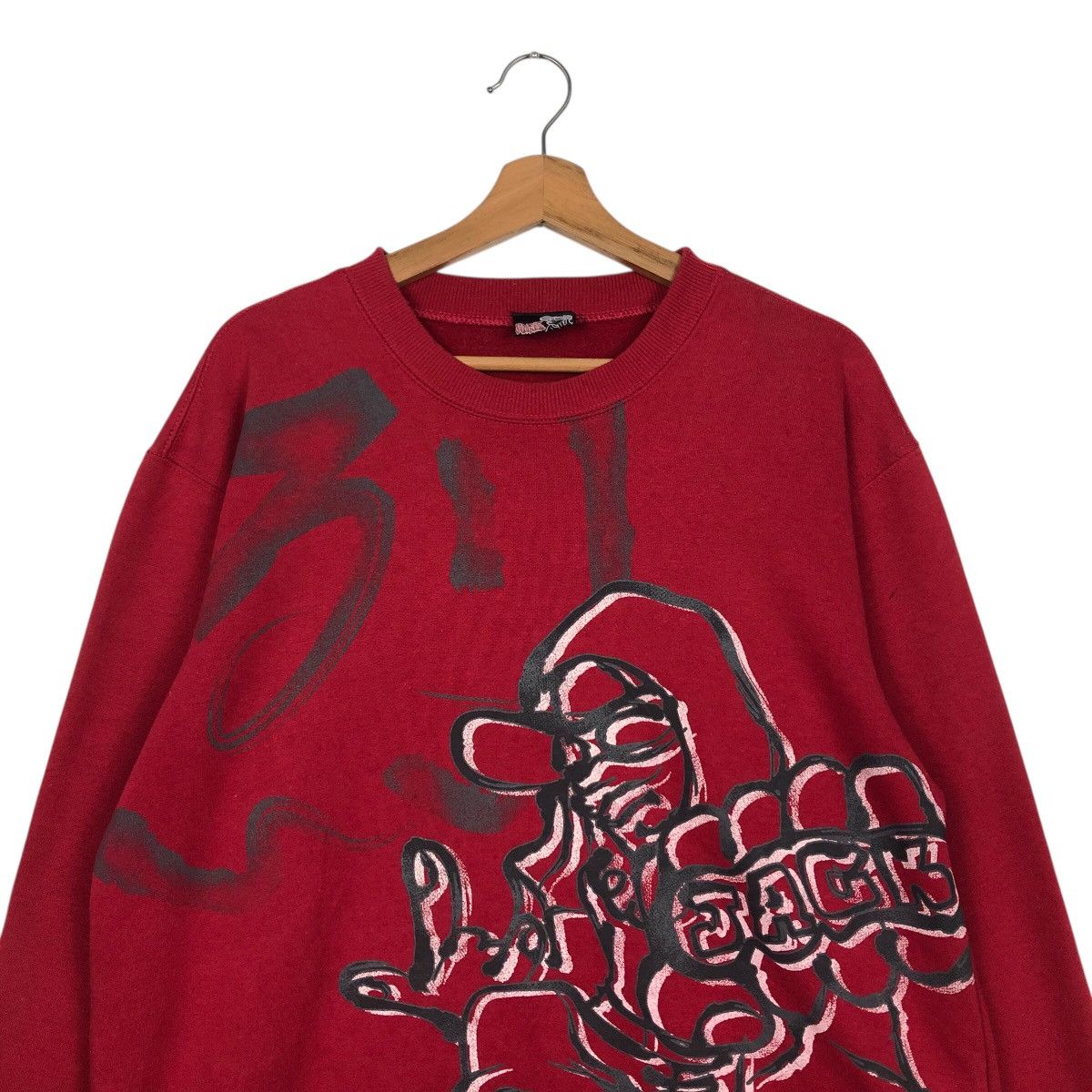 Japanese Brand 📌Vintage Sweatshirt The Hither Punk Design Biker Full Print Size US L / EU 52-54 / 3 - 4 Thumbnail