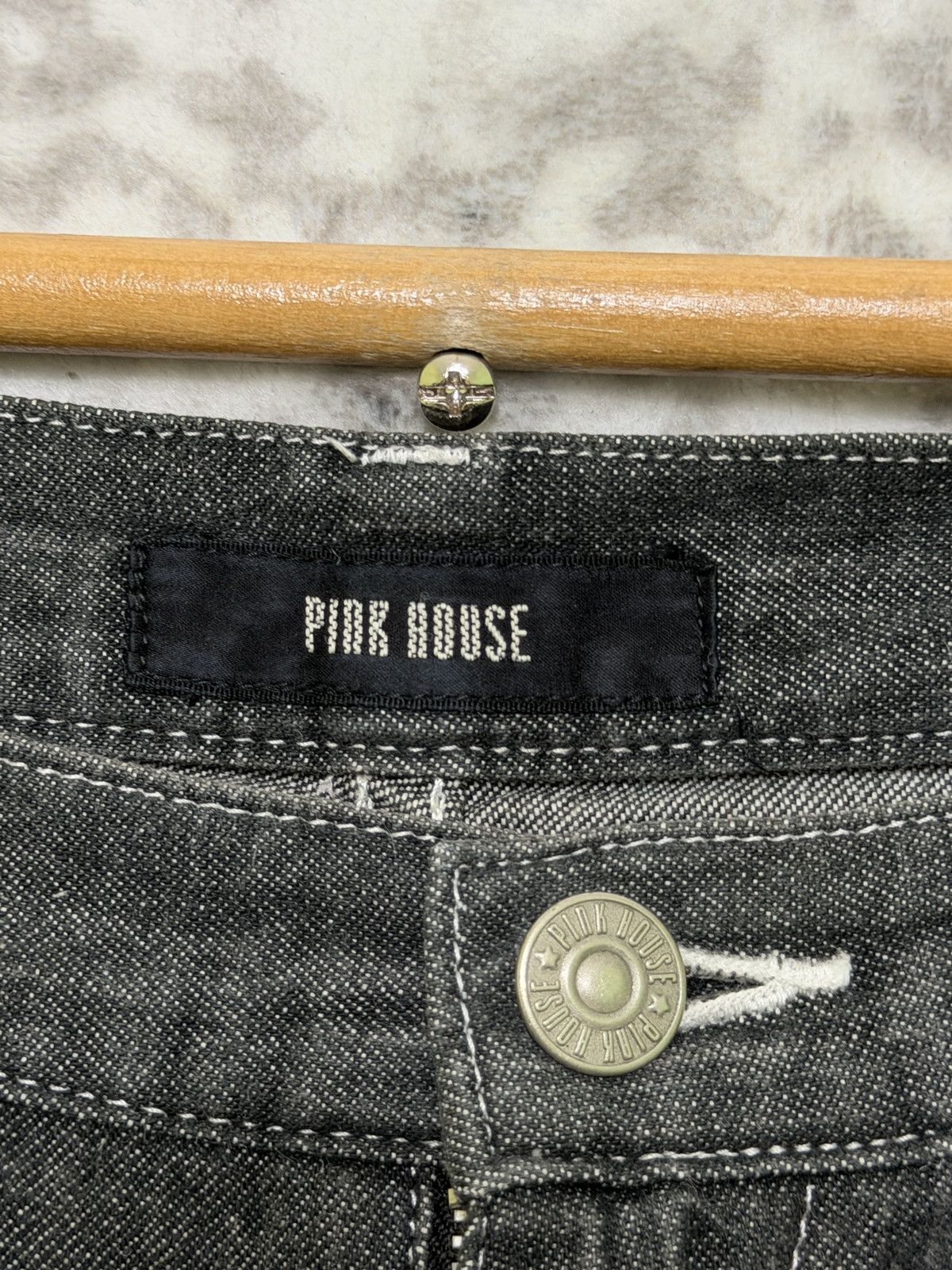 Pink House Pink House Bear Patch Black Denim Carpenter Pants Size US 29 - 8 Thumbnail