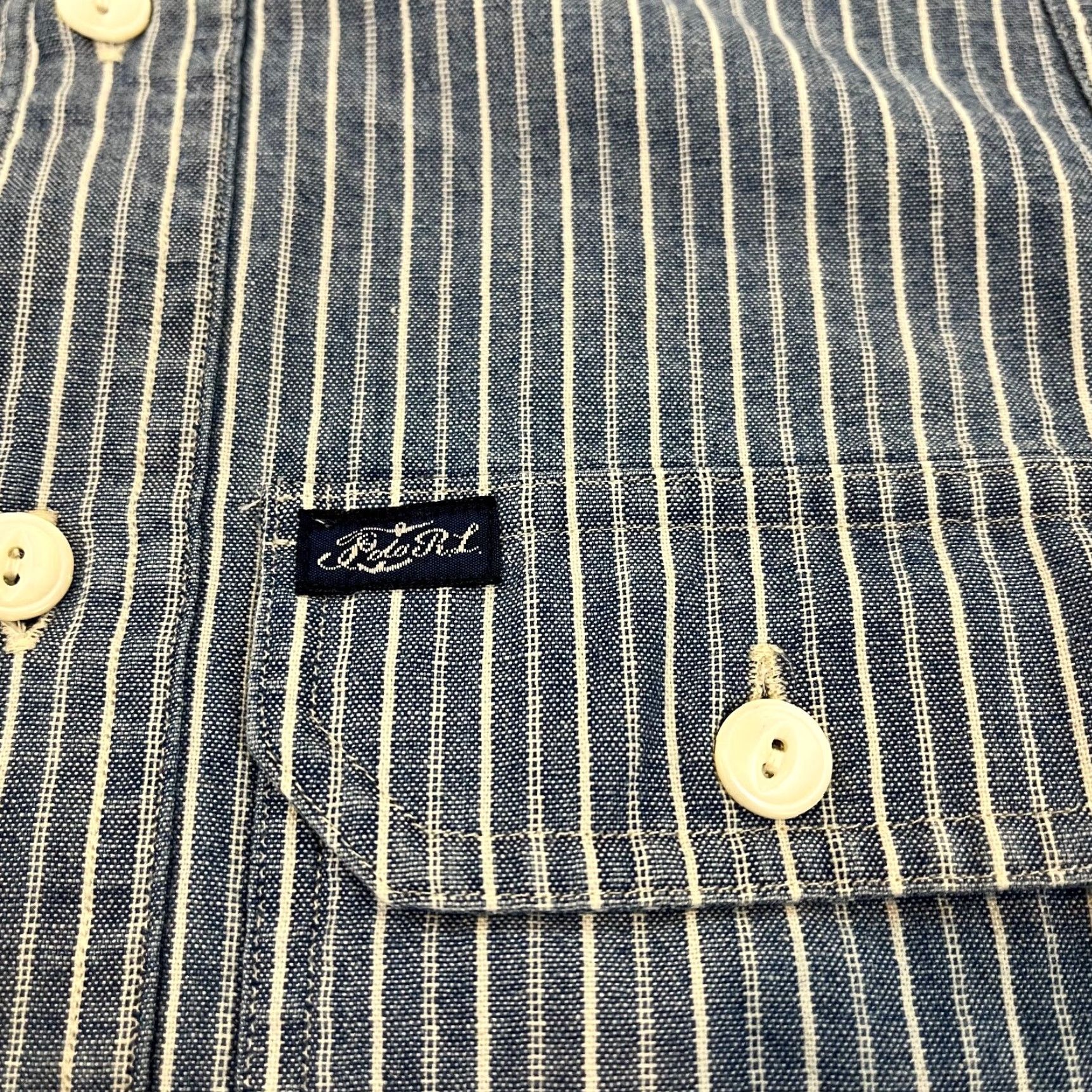 Polo Ralph Lauren VINTAGE Ralph Lauren Shirt Men's Small Blue Striped Polo Button-Up Outdoor Casual Size US S / EU 44-46 / 1 - 4 Thumbnail