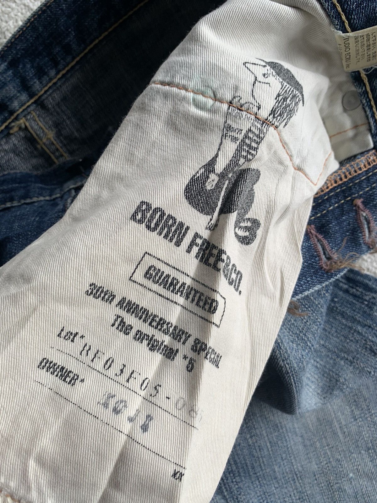Japanese Brand × Kapital × Vintage BORNFREE 30TH ANNIVERSARY JAPANESE SELVEDGE DISTRESSES DENIM Size US 29 - 13 Thumbnail