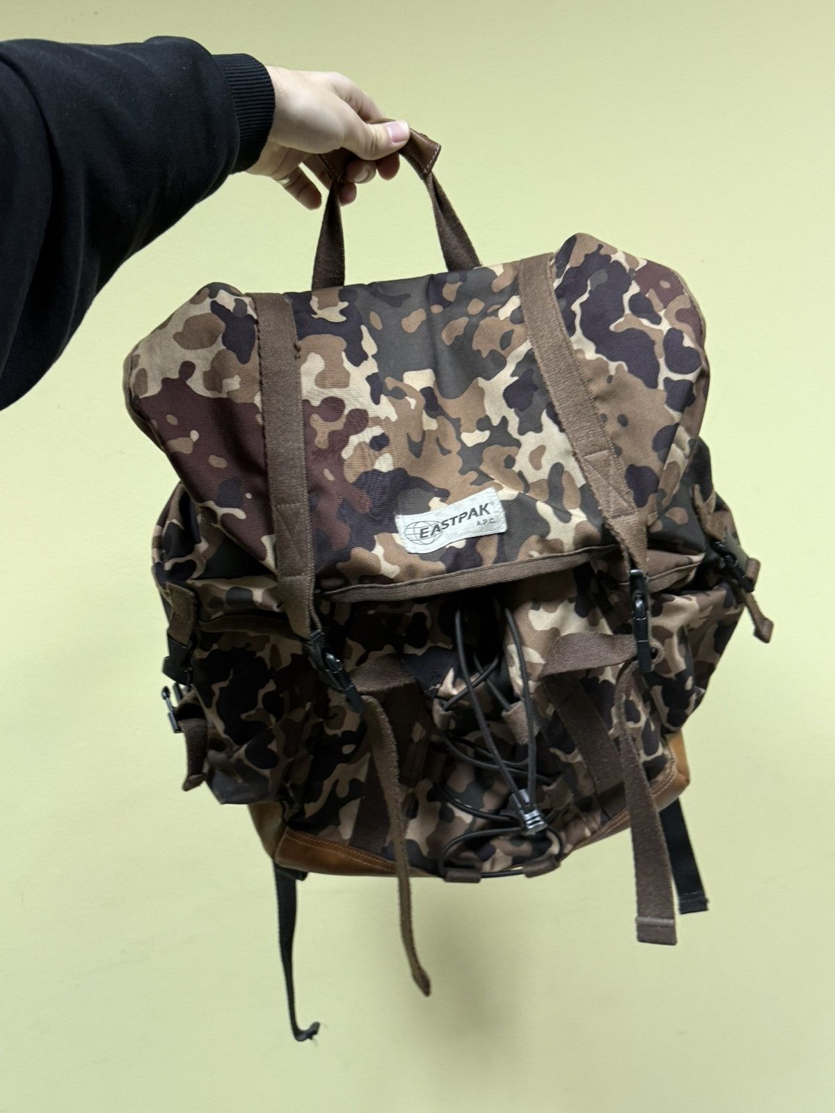 Eastpak Eastpak x APC camouflage leather hiking backpack rucksack Size ONE SIZE - 3 Thumbnail