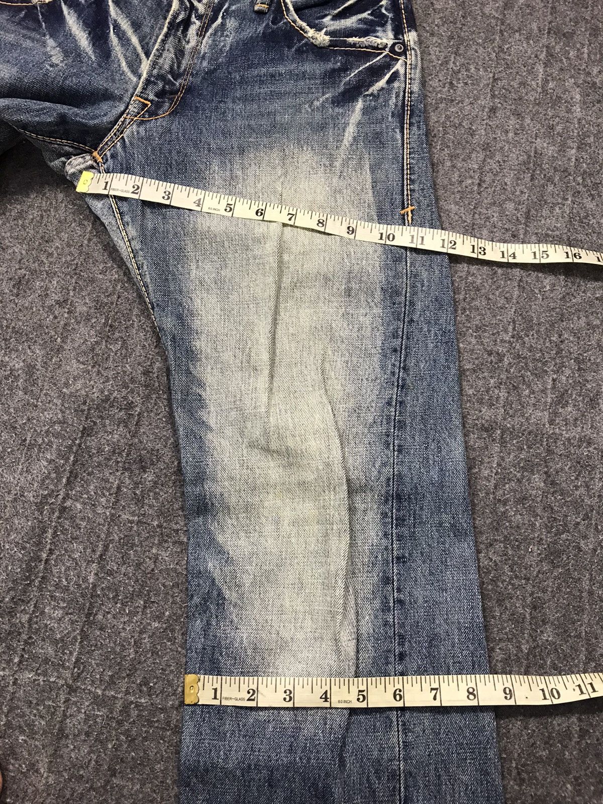 Japanese Brand Blue Way Nippon Faded Indigo Denim Fits Size 31 Size US 31 - 13 Thumbnail