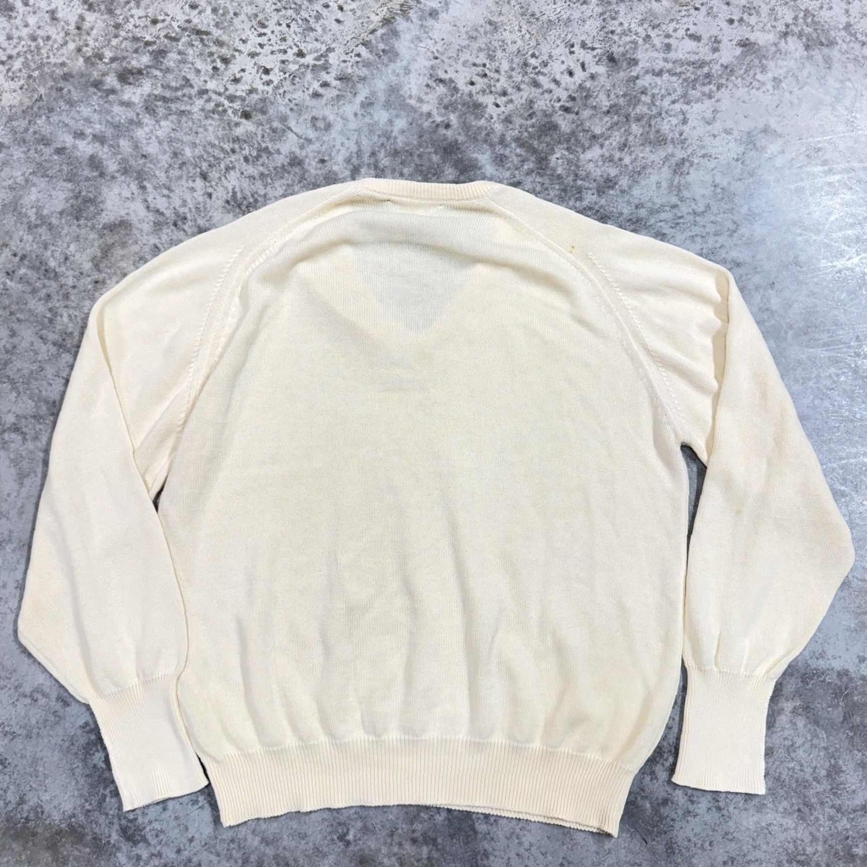 Vintage VINTAGE Michael Thomas Sweater Mens Large White V-Neck Cotton Knit Pullover Size US L / EU 52-54 / 3 - 3 Thumbnail