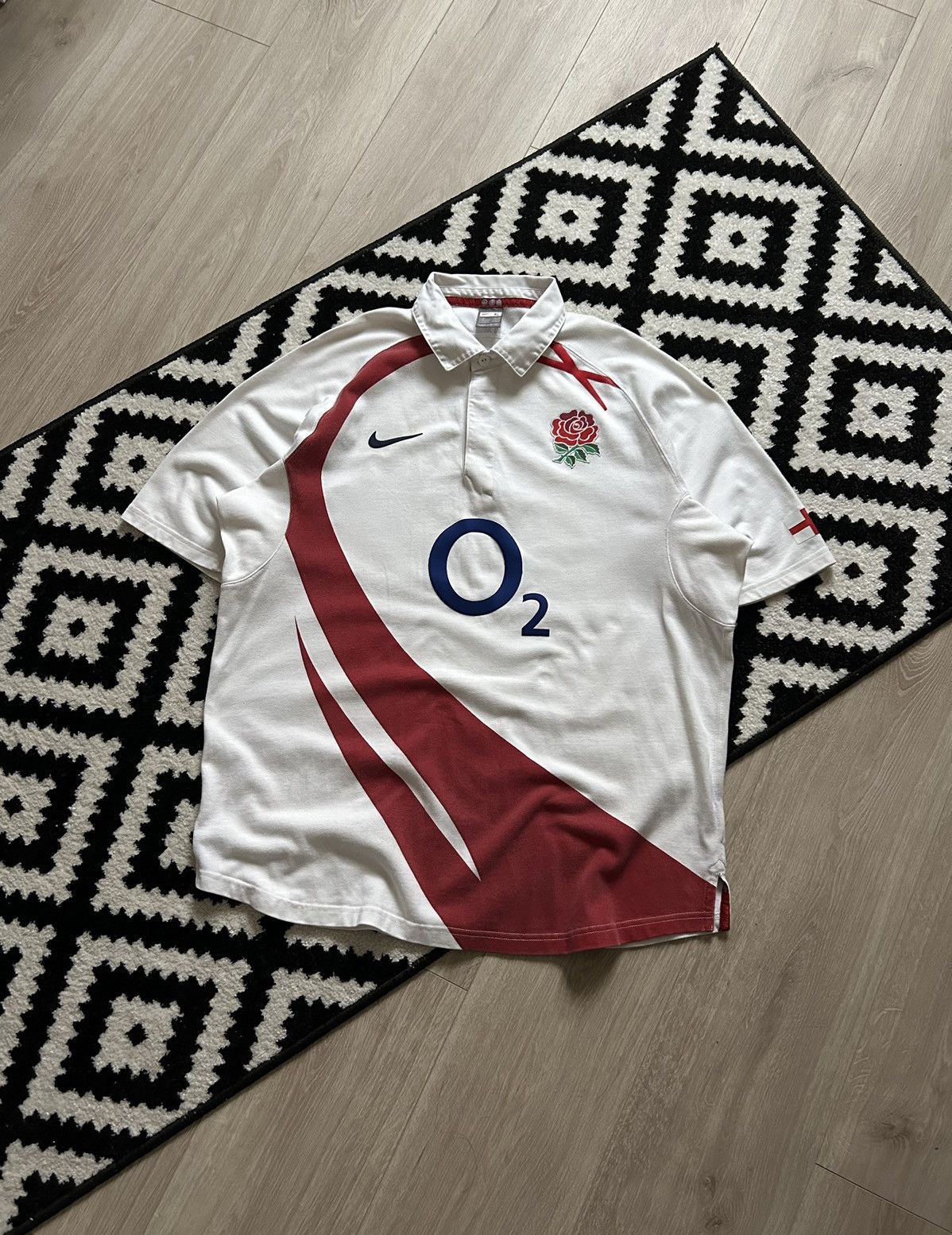 Nike × Vintage Vintage Nike Rugby Big logo Y2k England rugby jersey Size US XL / EU 56 / 4 - 1 Thumbnail