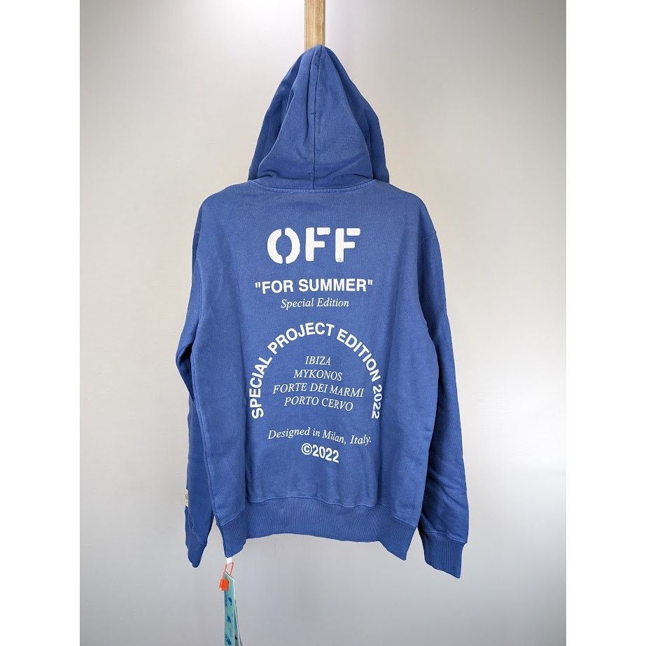 Off-White o1rshd1 SMR- Ibiza Hoodie in Blue White Size US M / EU 48-50 / 2 - 16 Thumbnail