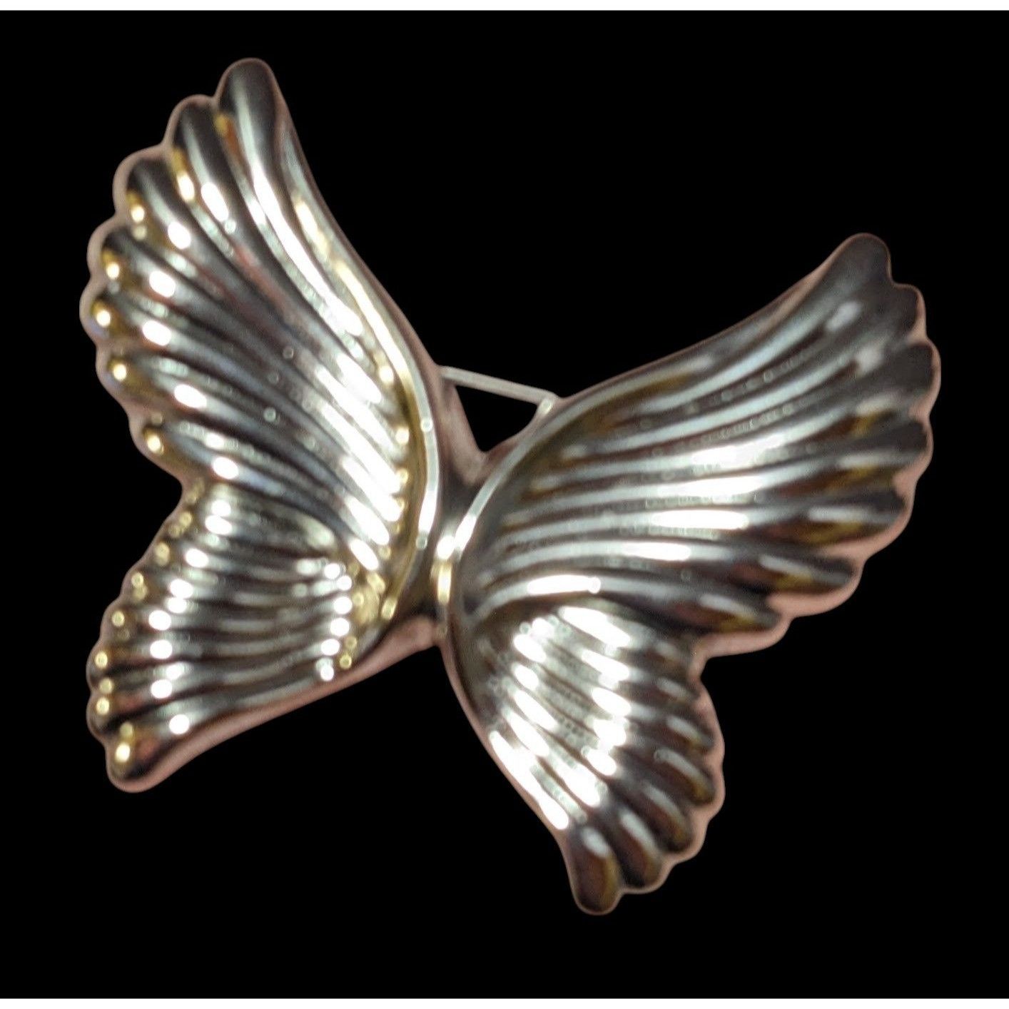 Other Vintage Repousse Style Silver Tone Butterfly Brooch Size ONE SIZE - 3 Thumbnail
