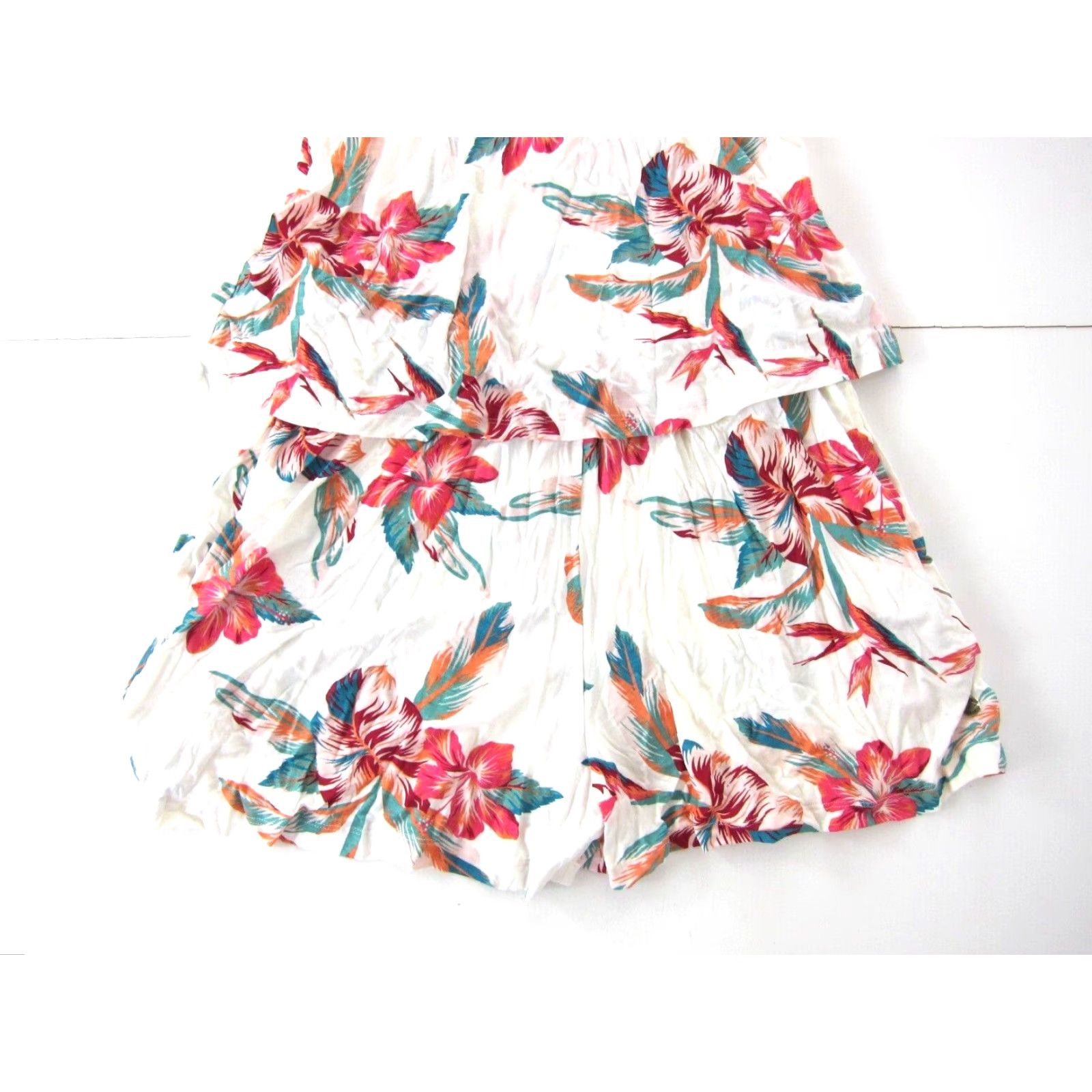Vintage NWT ROXY Floral Pocket Jersey Stretch Shorts Romper M Women Pink White Green Orange Pattern Sleeveless One-Piece Style Romper Mens Womens Girls Size M / US 6-8 / IT 42-44 - 7 Thumbnail