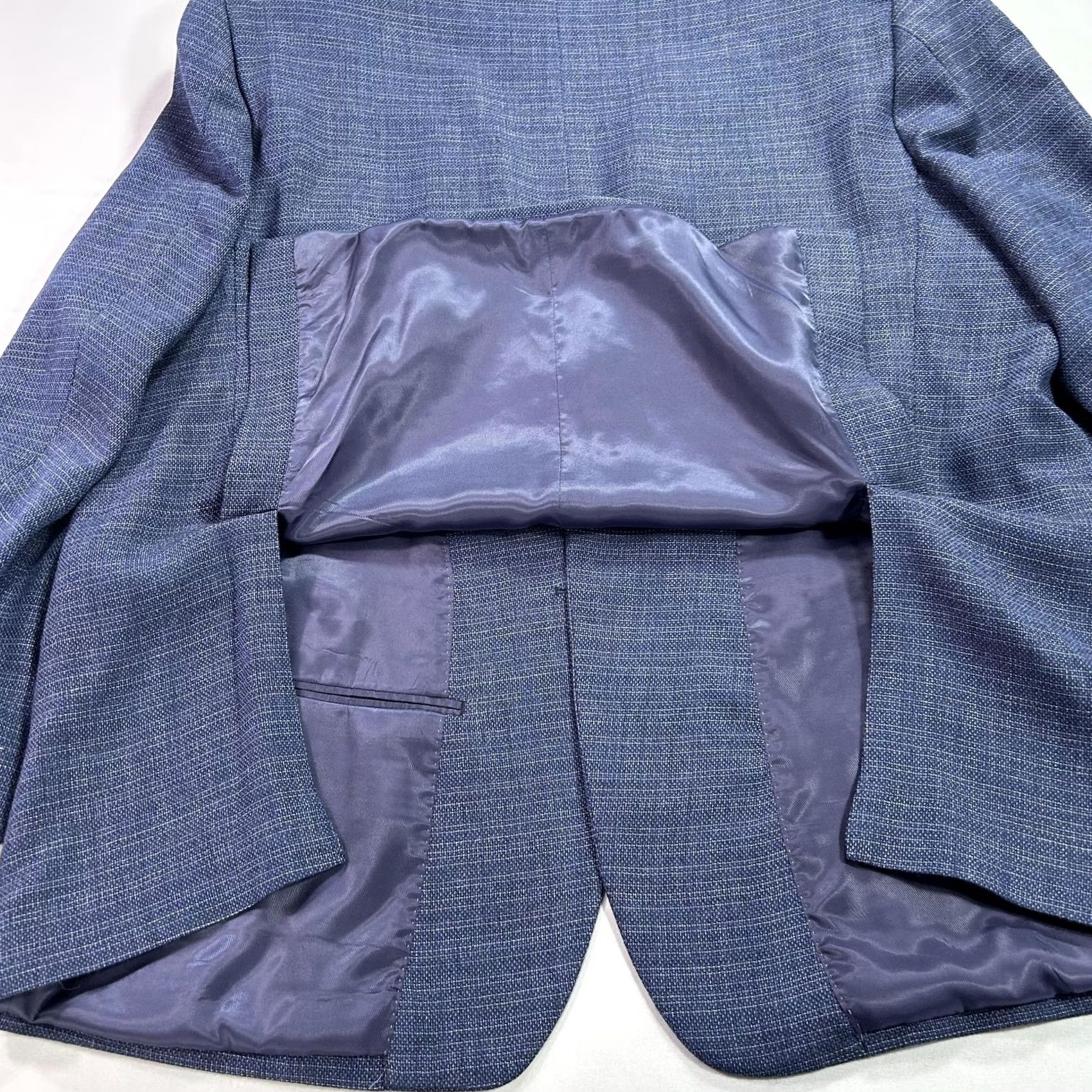 Pronto Uomo Pronto Uomo Blazer Mens 48R Blue Platinum Wool Rayon Sport Coat Suit Jacket 2 Piece Classic Business Formal Two-Button Front Notch Lapel Size 48R - 4 Thumbnail