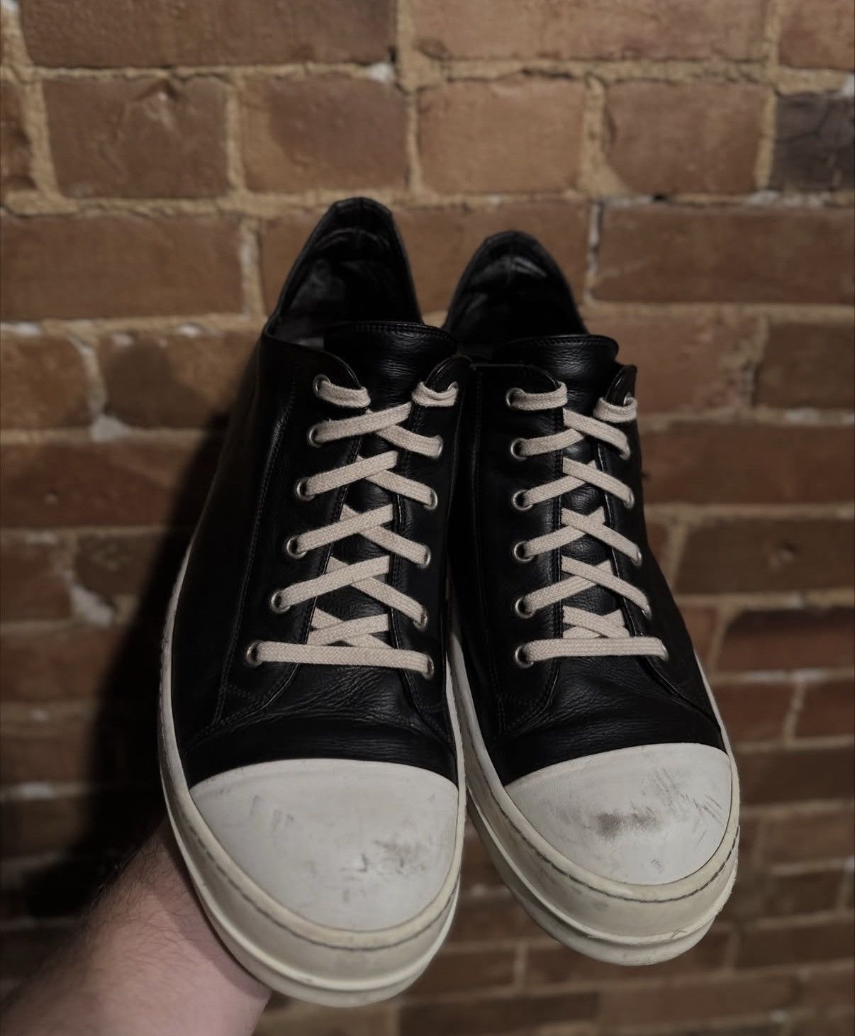 Rick Owens Rick Owens Mainline Leather Lowtop Ramones Size US 12 / EU 45 - 2 Thumbnail