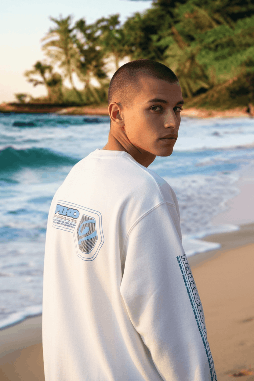 Japanese Brand PIKO Big Logo Hawaiian Longboard Surf Aloha Sweatshirts Size US L / EU 52-54 / 3 - 1 Thumbnail