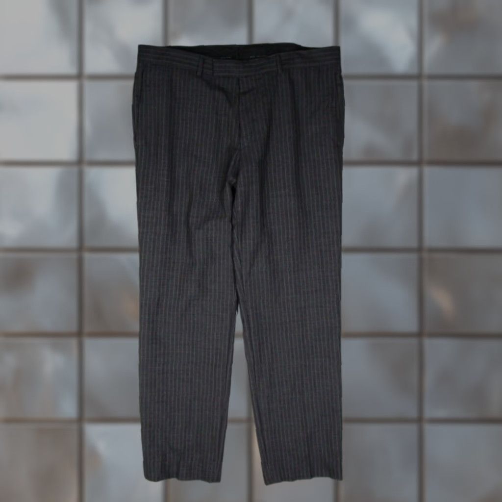Vintage Hugo Boss Gray Pinstripe Wool Dress Pants Mens 38 Regular Straight Leg Size US 38 / EU 54 - 1 Thumbnail