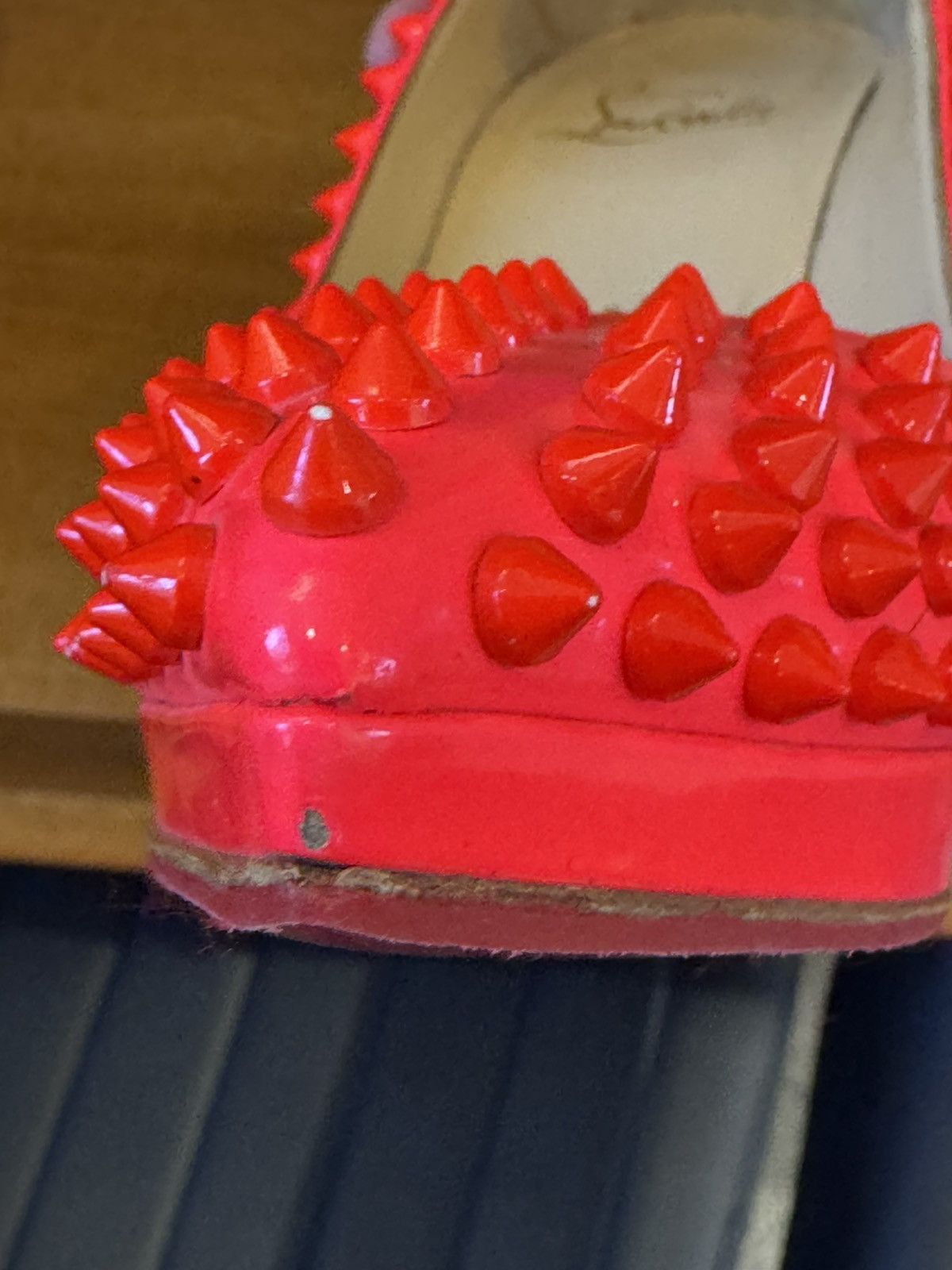 Christian Louboutin Christian Louboutin Coral Fifi Spiked Pumps Size US 7 / IT 37 - 9 Thumbnail