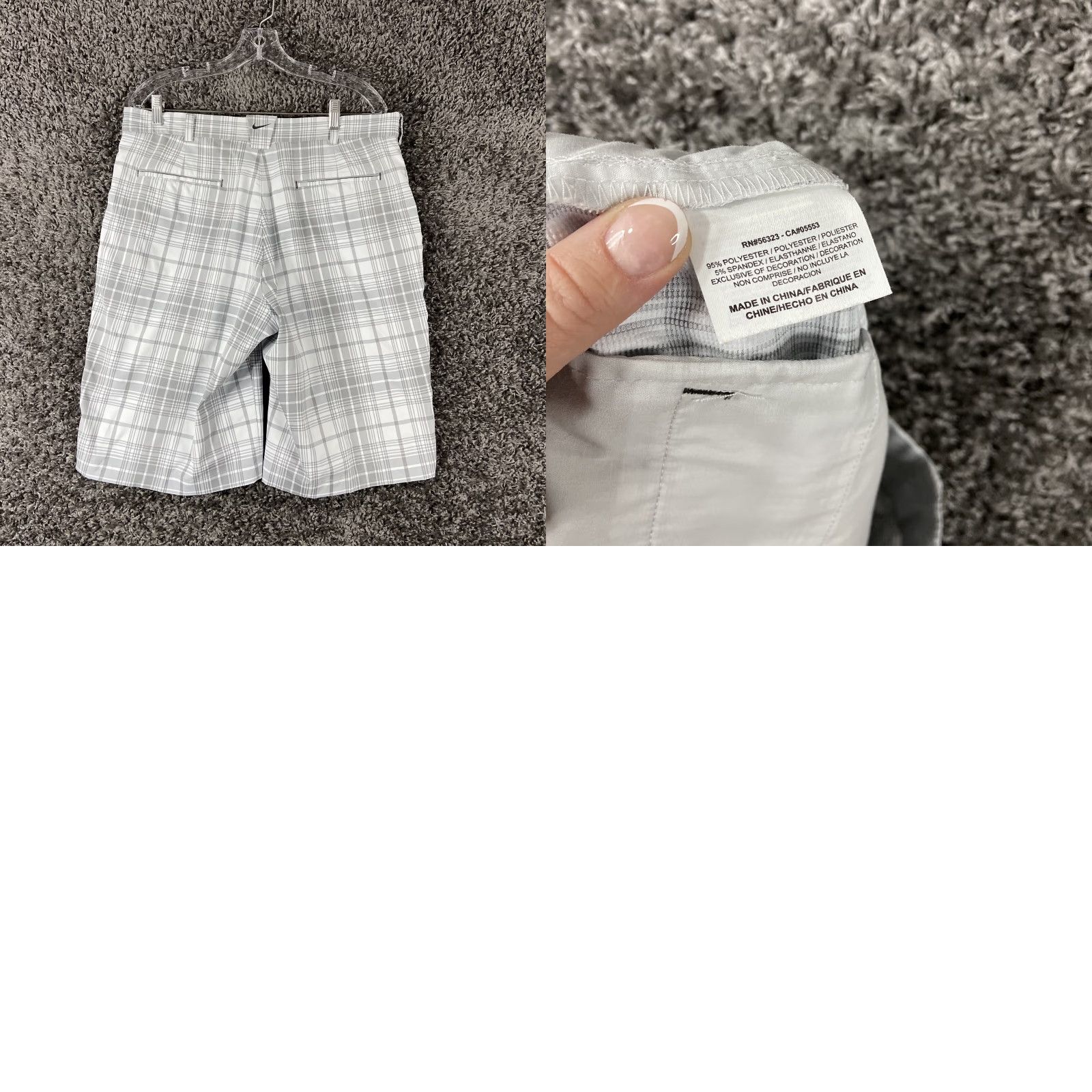 Nike VINTAGE Nike Golf Shorts Gray White Plaid Men Adult 36 Dri-Fit Chino Men’s 36 Size US 36 / EU 52 - 8 Thumbnail
