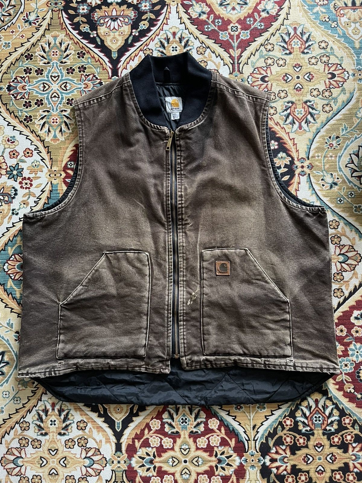 Carhartt Sun Faded Brown Carhartt Lined Vintage Vest Jacket Size US XXL / EU 58 / 5 - 1 Thumbnail