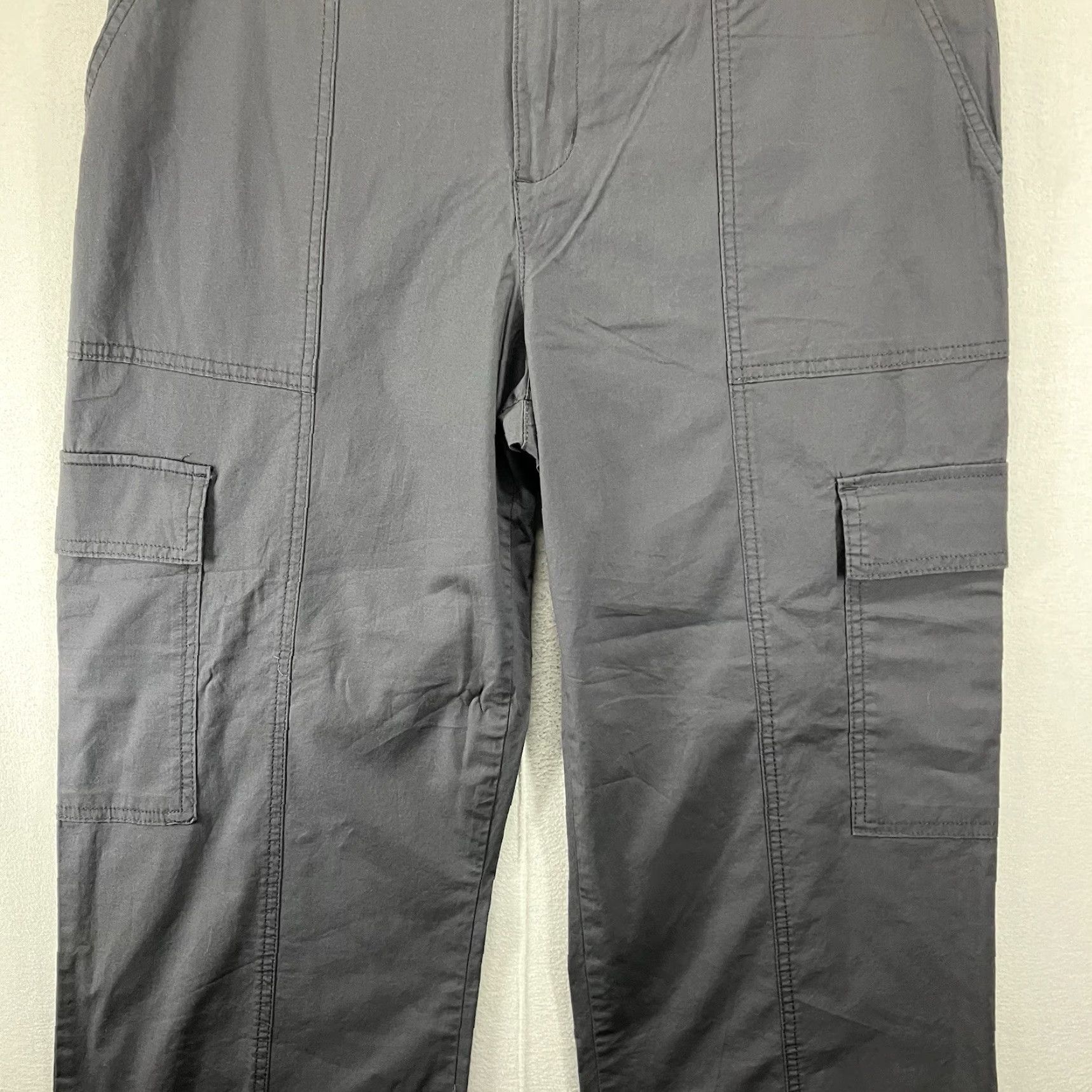 Sanctuary Social Standard Portside Cargo Pants Women XL Black Wide-Leg Knit Cotton Spandex Breathable Lightweight Casual Workwear Travel Machine Washable Size 40" / US 18 - 7 Thumbnail