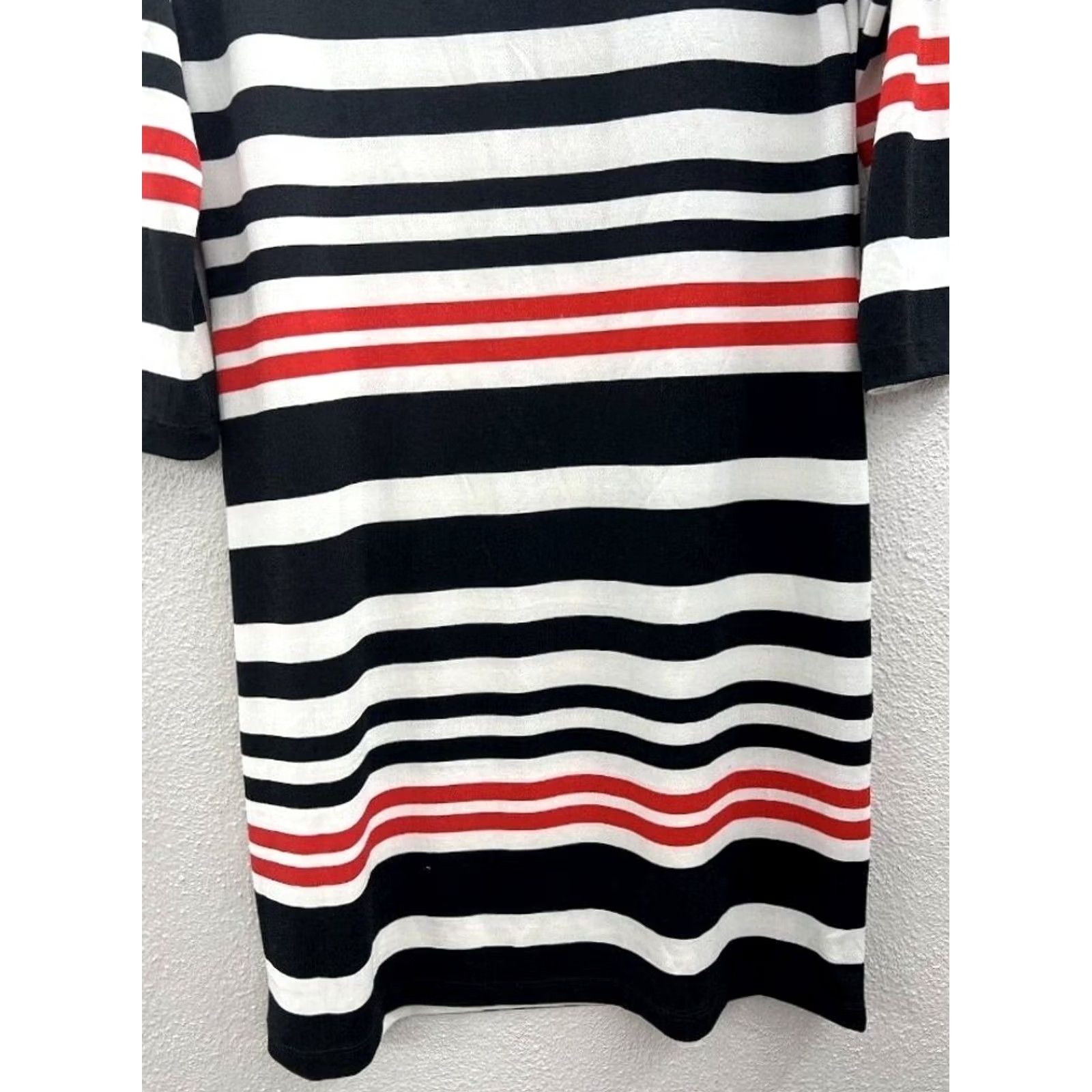 Vintage Womens HAANI Striped 3/4 Sleeve Dress Size Small Knee Length Black Size S / US 4 / IT 40 - 4 Thumbnail