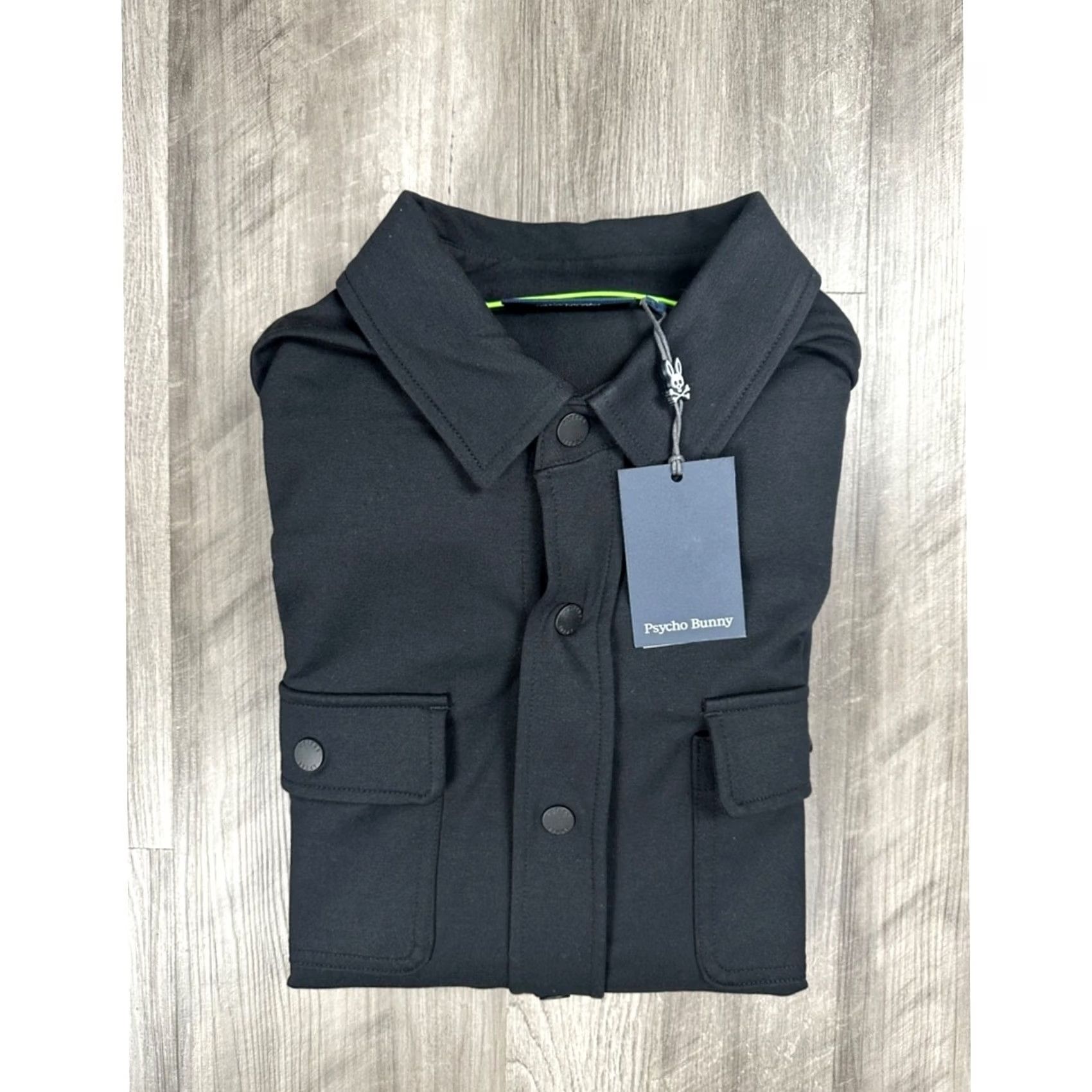 Psycho Bunny Psycho Bunny Black Harrison Overshirt Full Snap Button Jacket 3XL Mens Bomber Jacket Cotton Blend Regular Size NWT Size US XXL / EU 58 / 5 - 2 Thumbnail