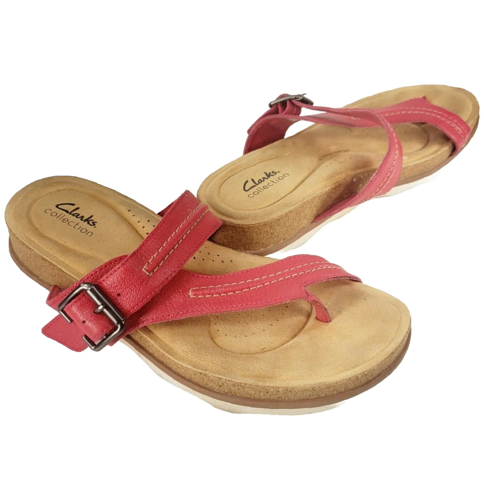 Clarks Clarks Collection Sandals Womens 10M Brynn Madi Thong Toe-Loop Red 26164863 Size US 10 / IT 40 - 3 Thumbnail