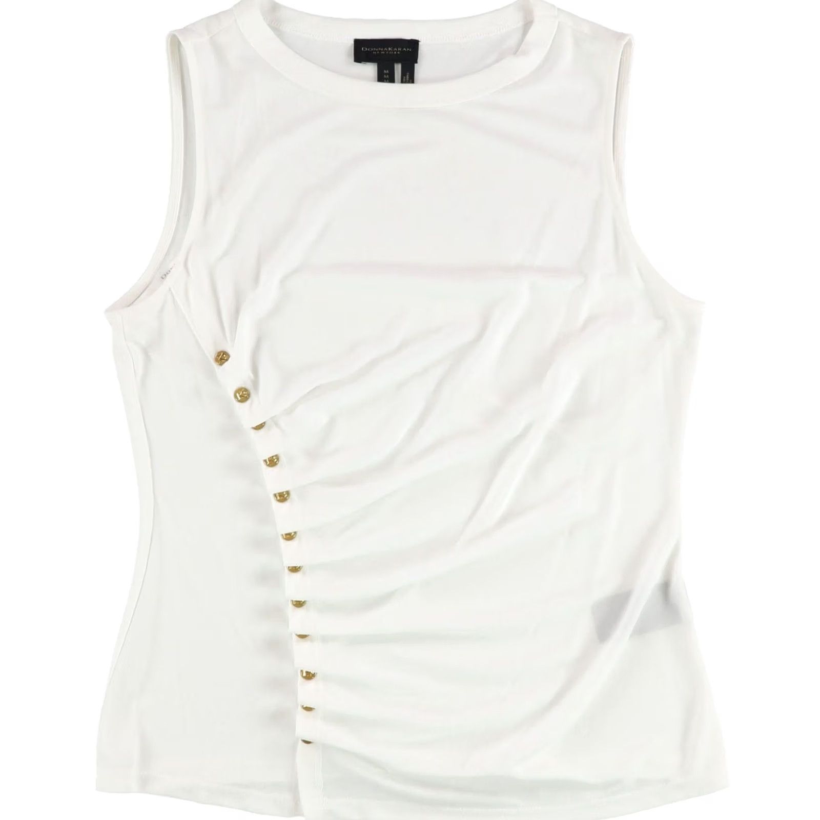 Donna Karan DONNA KARAN NEW YORK Womens Button Trim Jersey white XL Size XL / US 12-14 / IT 48-50 - 2 Thumbnail