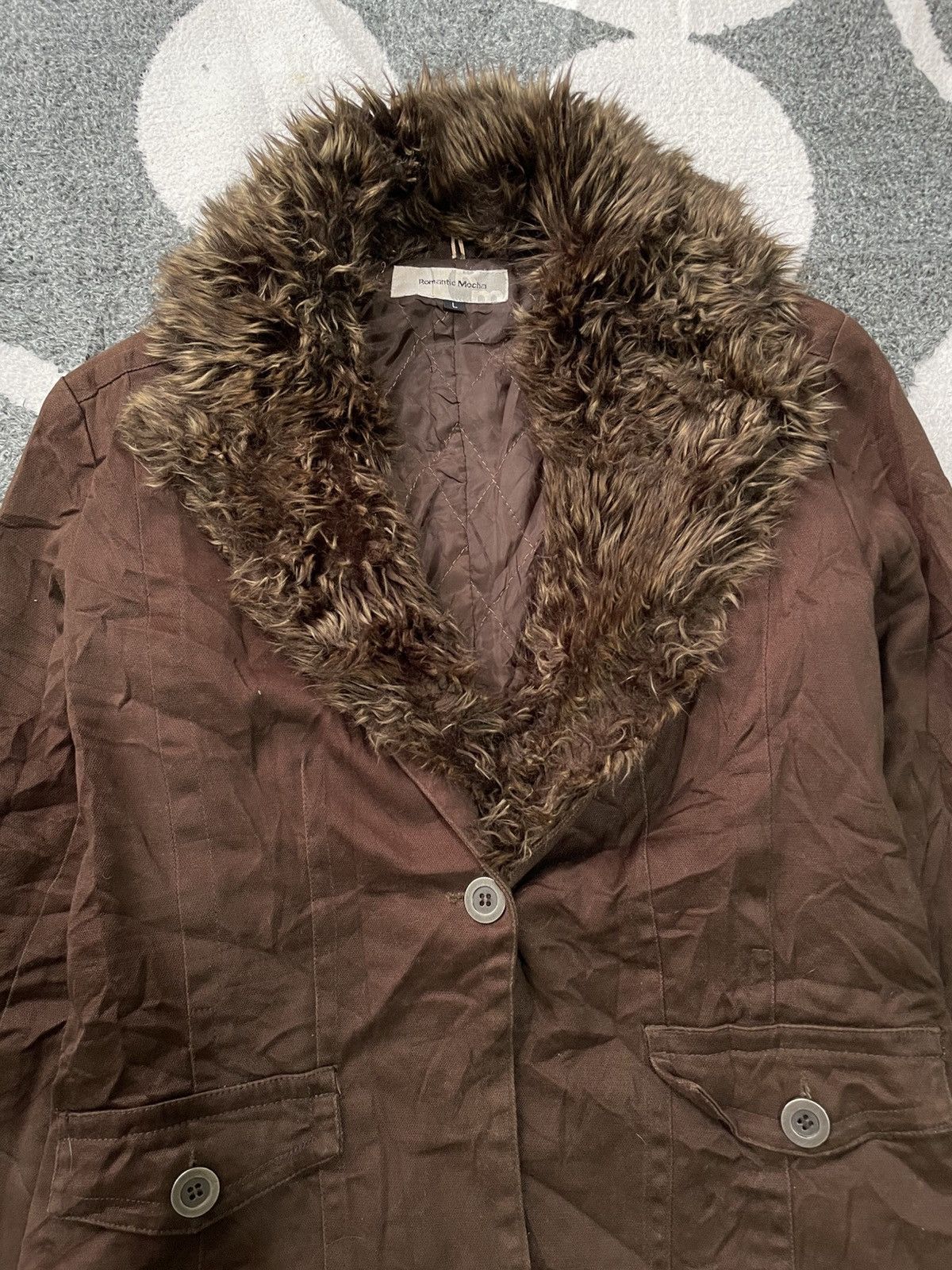 Japanese Brand ROMANTIC MOCHA JAPANESE BLAZER FAUX FUR Size US S / EU 44-46 / 1 - 2 Thumbnail