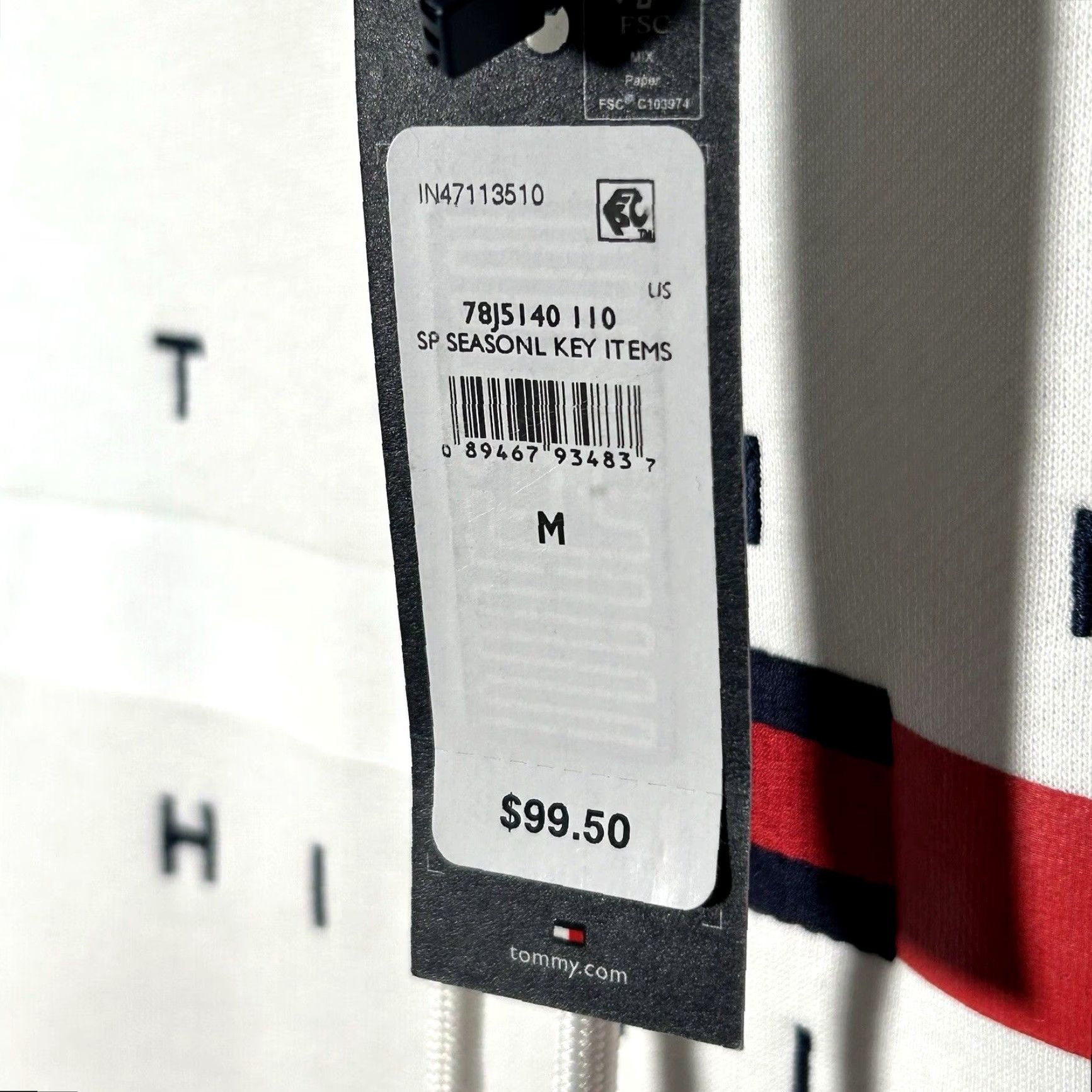 Tommy Hilfiger Tommy Hilfiger Hoodie Shirt Mens Pullover Fleece White Flag Stripe Size M Size US M / EU 48-50 / 2 - 4 Thumbnail