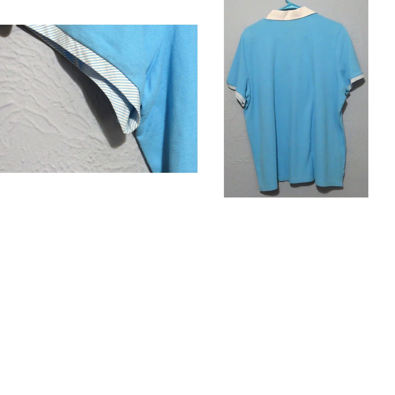 Ralph Lauren Lauren Active Polo Shirt Women V-Neck Short Sleeve Light Blue 100% Cotton XL Button Accent Shirt Size XL / US 12-14 / IT 48-50 - 8 Thumbnail