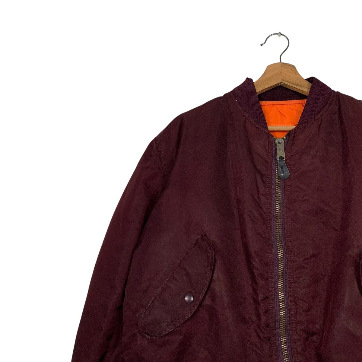 Alpha Industries Vintage Alpha Industries Maroon USAF MA-1 Bomber Made In USA Size US M / EU 48-50 / 2 - 6 Thumbnail