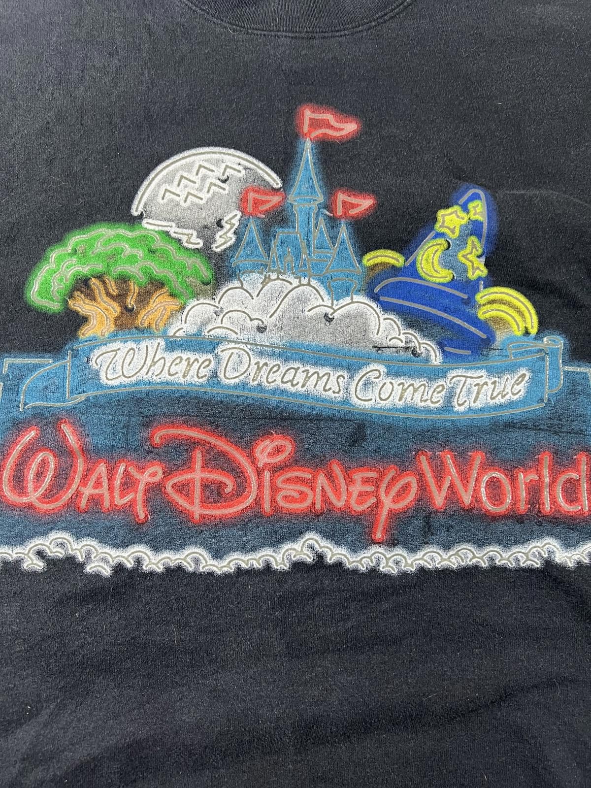 Other Vintage Walt Disney World Black Sweatshirt with Neon Theme Size ONE SIZE - 2 Thumbnail