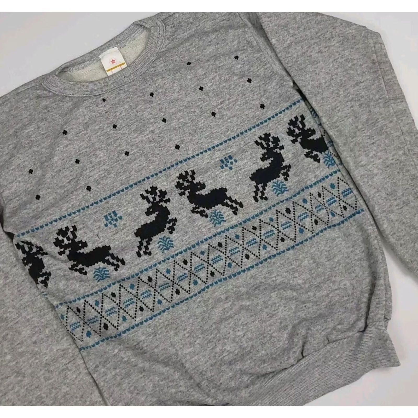 Vintage VINTAGE 80s Reindeer Holiday Pattern Sweatshirt USA Made Collegehouse XS Gray Unisex Adults Mens Womens Christmas Size US XS / EU 42 / 0 - 2 Thumbnail