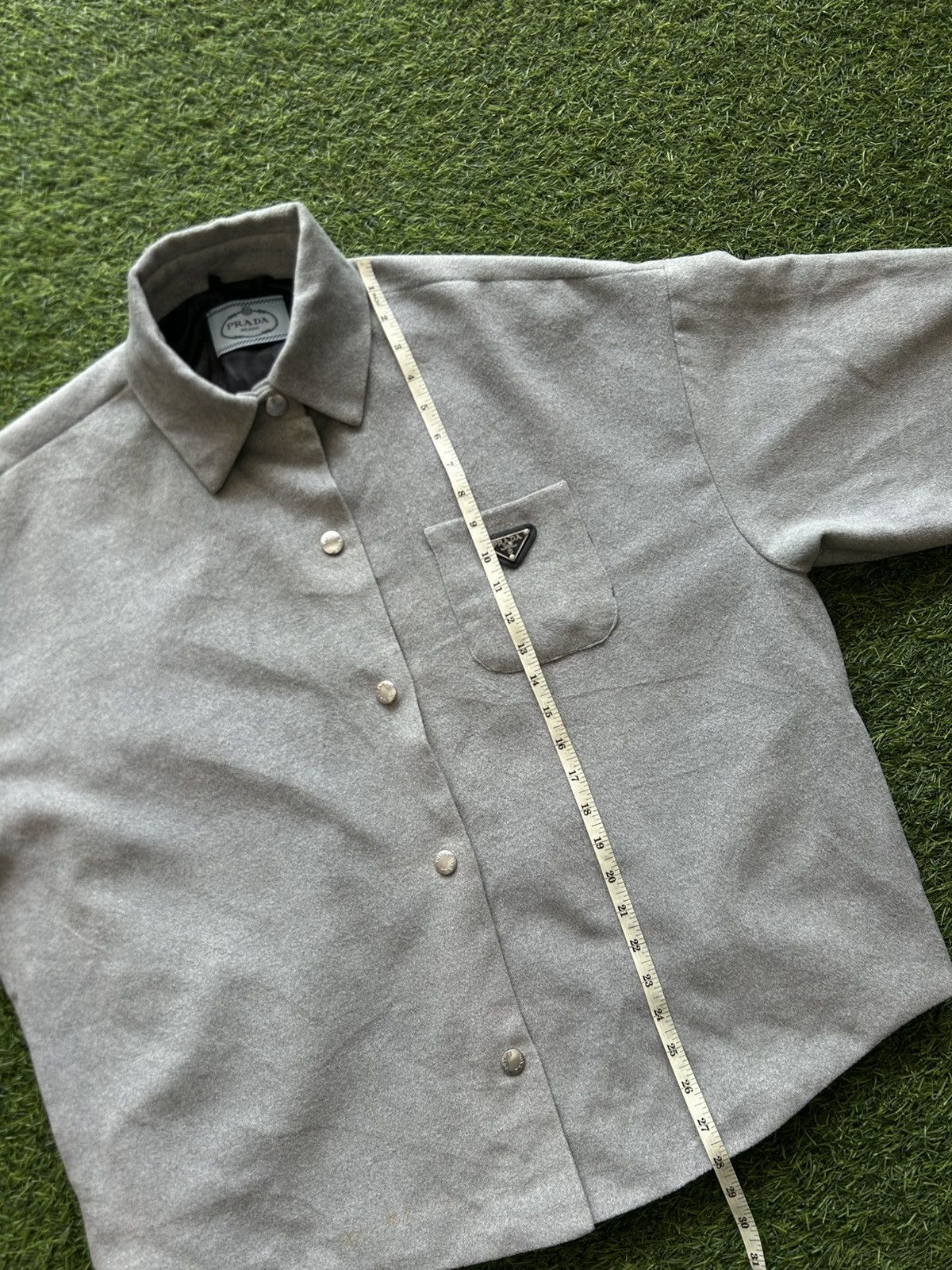 Prada PRADA Milano Wool Overshirt Boxy Jacket - Light Grey Size US L / EU 52-54 / 3 - 10 Thumbnail