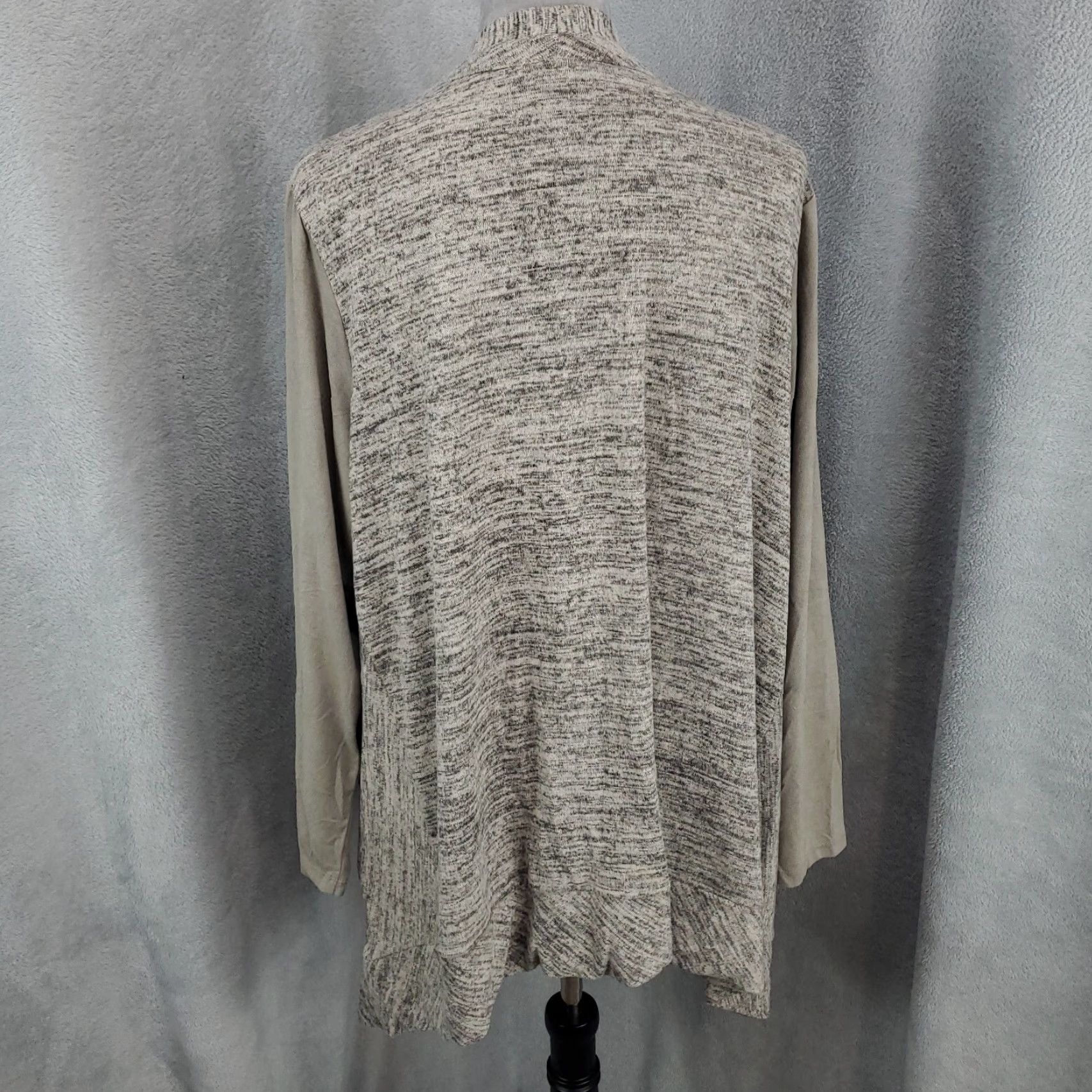 Vintage LOGO Lori Goldstein Full Zip Cardigan Jacket Womens Size 1X Gray Beige Flowy Size XL / US 12-14 / IT 48-50 - 3 Thumbnail