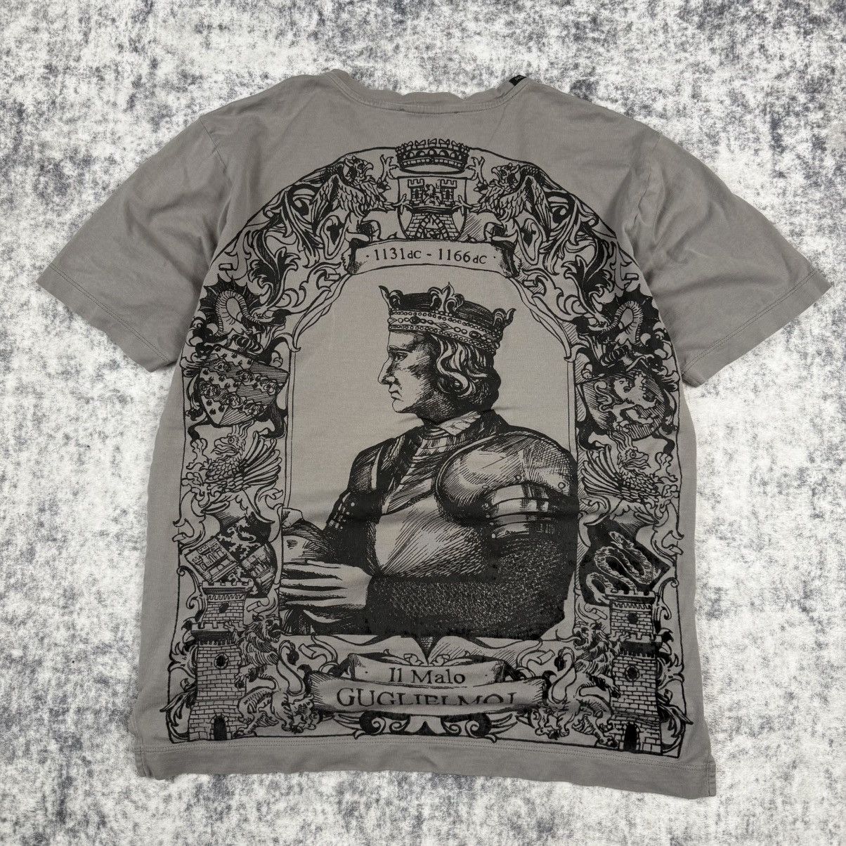 Dolce & Gabbana Dolce & Gabbana 2000s Monarchy King Grey T-Shirt Size US M / EU 48-50 / 2 - 6 Thumbnail