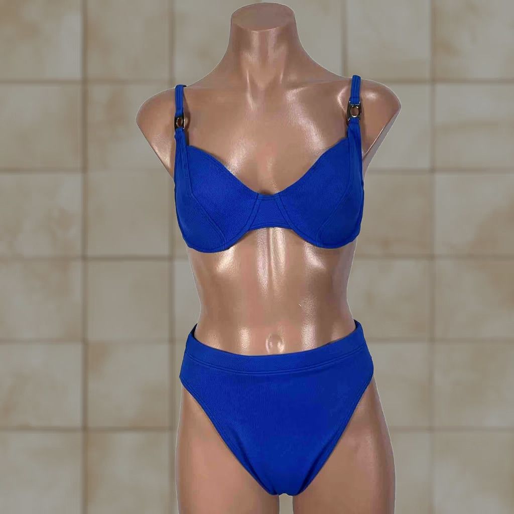 Vintage VINTAGE La Blanca Bikini Underwire Shell High Cut Electric 90s sz S USA MADE Size ONE SIZE - 1 Thumbnail