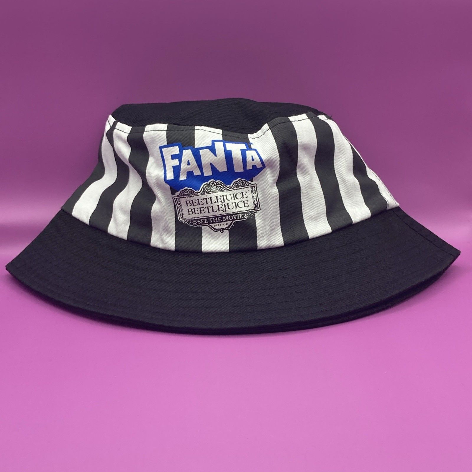 Other NWT Beetlejuice Fanta Movie Promo Bucket Hat Striped Cap Size ONE SIZE - 5 Thumbnail
