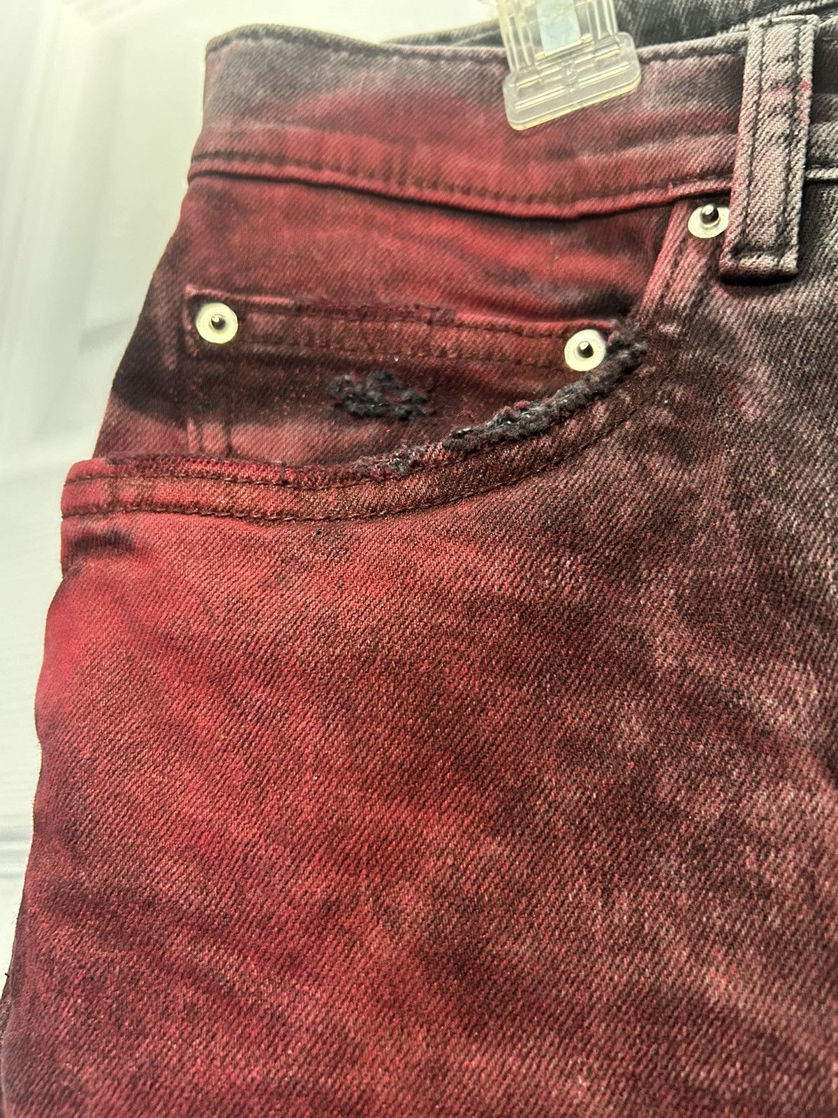 Other “ARTMEETSCHAOS” Black/ Red stain and ripped distressed Size US 33 - 5 Thumbnail