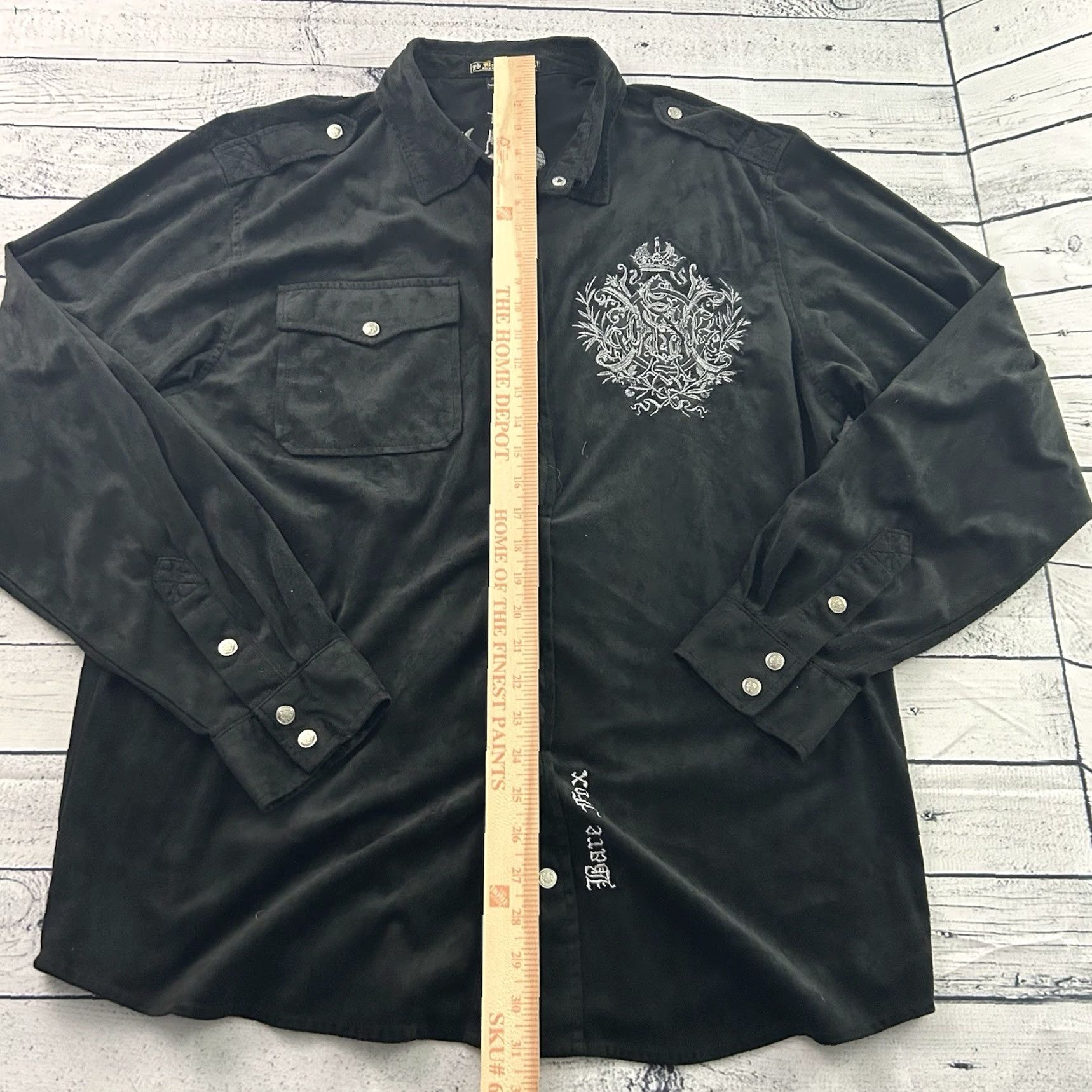 Vintage VINTAGE Bare Fox Shirt Men's 2XL Black Button-Up Embroidered Snap Front Size US XXL / EU 58 / 5 - 3 Thumbnail