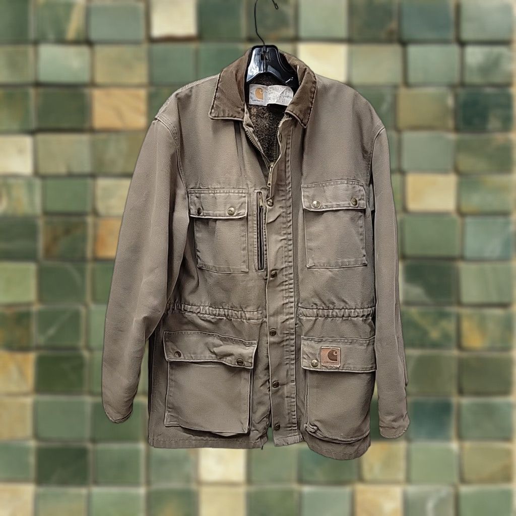 Carhartt VINTAGE Carhartt Duck Work Jacket Olive Men’s M Cotton Workwear PB1321 Size US S / EU 44-46 / 1 - 1 Thumbnail