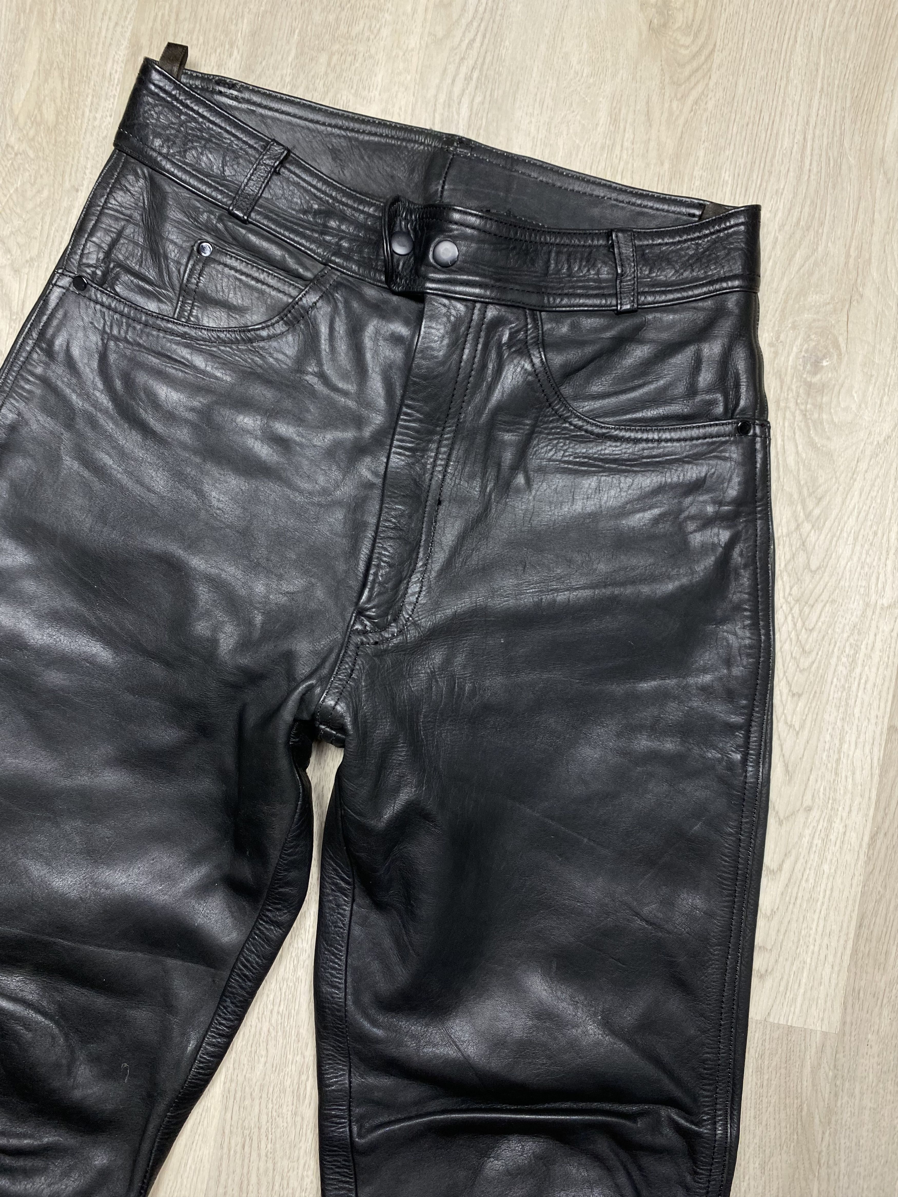 Genuine Leather Akito Vintage Mens Genuine Leather Pants Biker Motorcycle Size US 32 / EU 48 - 2 Thumbnail